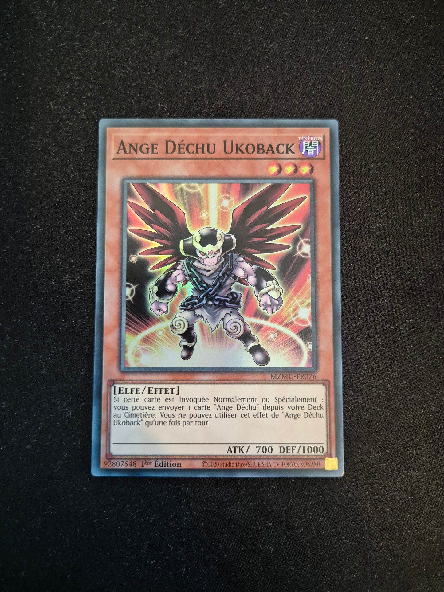 Carte Yu-Gi-Oh! Ange Déchu Ukoback MZMU-FR076 Super Rare