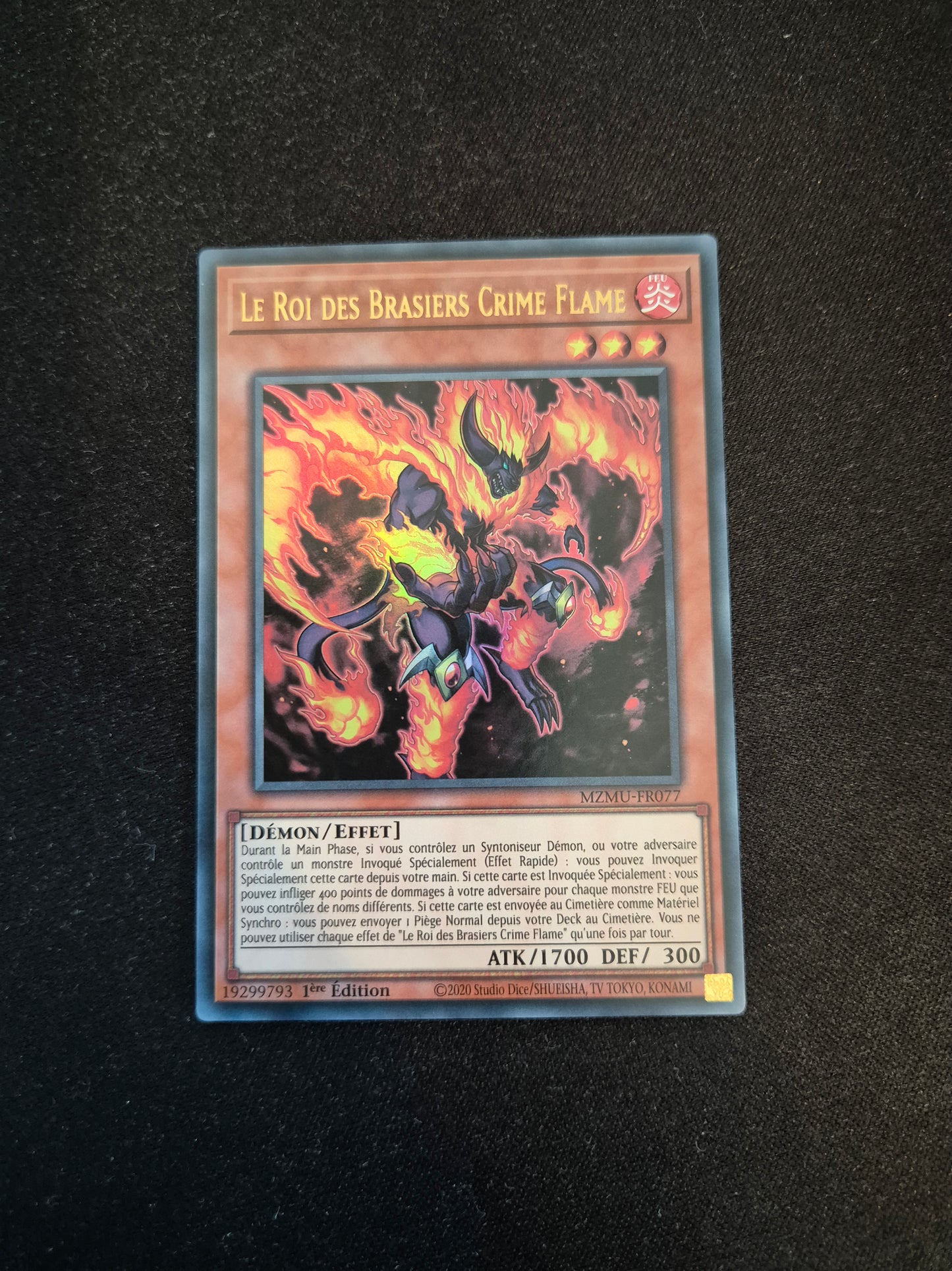 Carte Yu-Gi-Oh! Le Roi des Brasiers Crime Flame MZMU-FR077 Ultra Rare