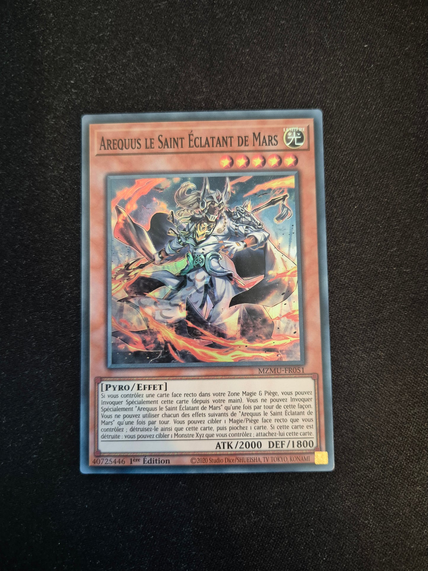 Carte Yu-Gi-Oh! Arequus le Saint Éclatant de Mars MZMU-FR051 Super Rare