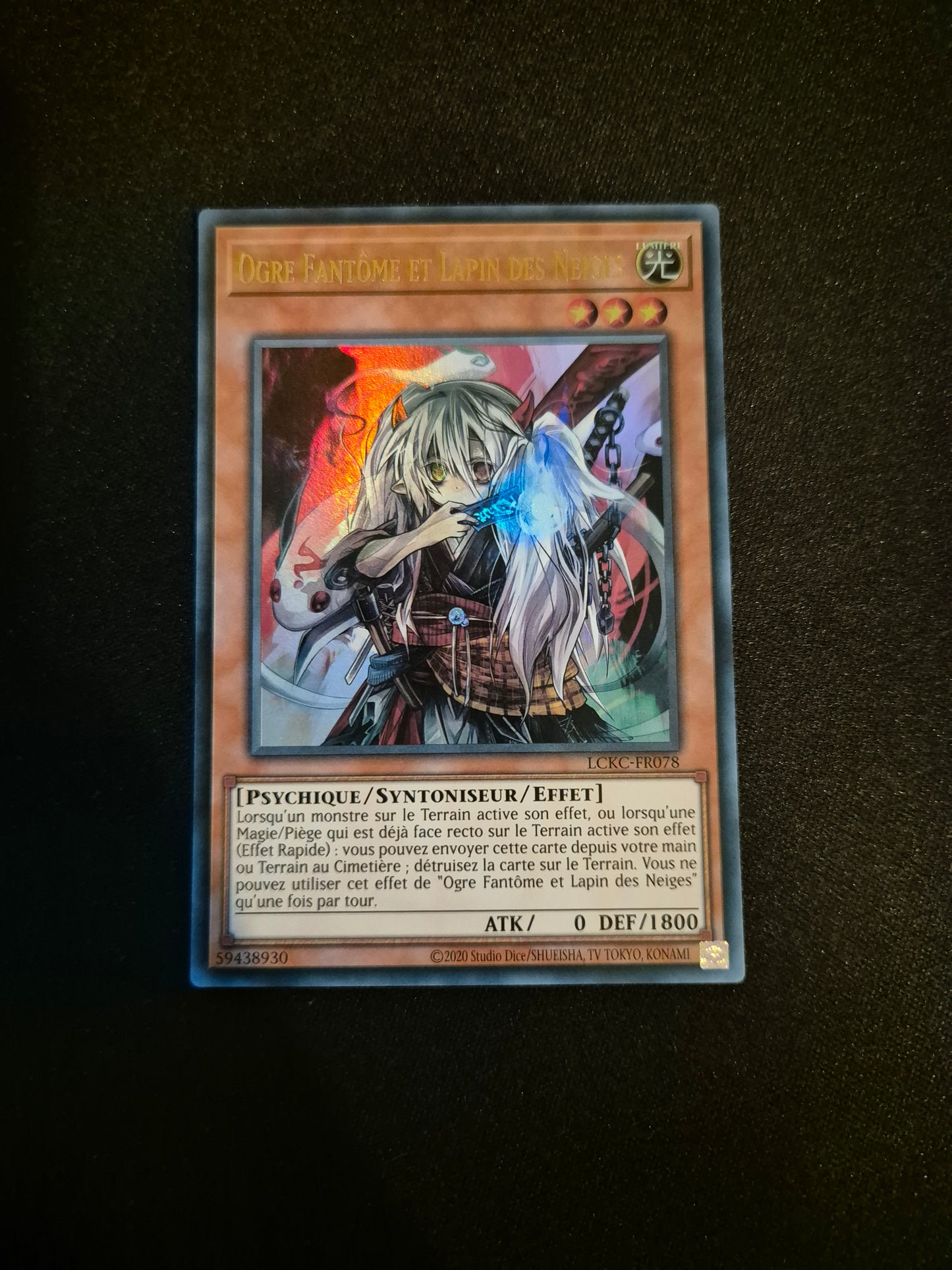 Carte Yu-Gi-Oh! Ogre Fantôme et Lapin des Neiges Ultra Rare LCKC-FR078