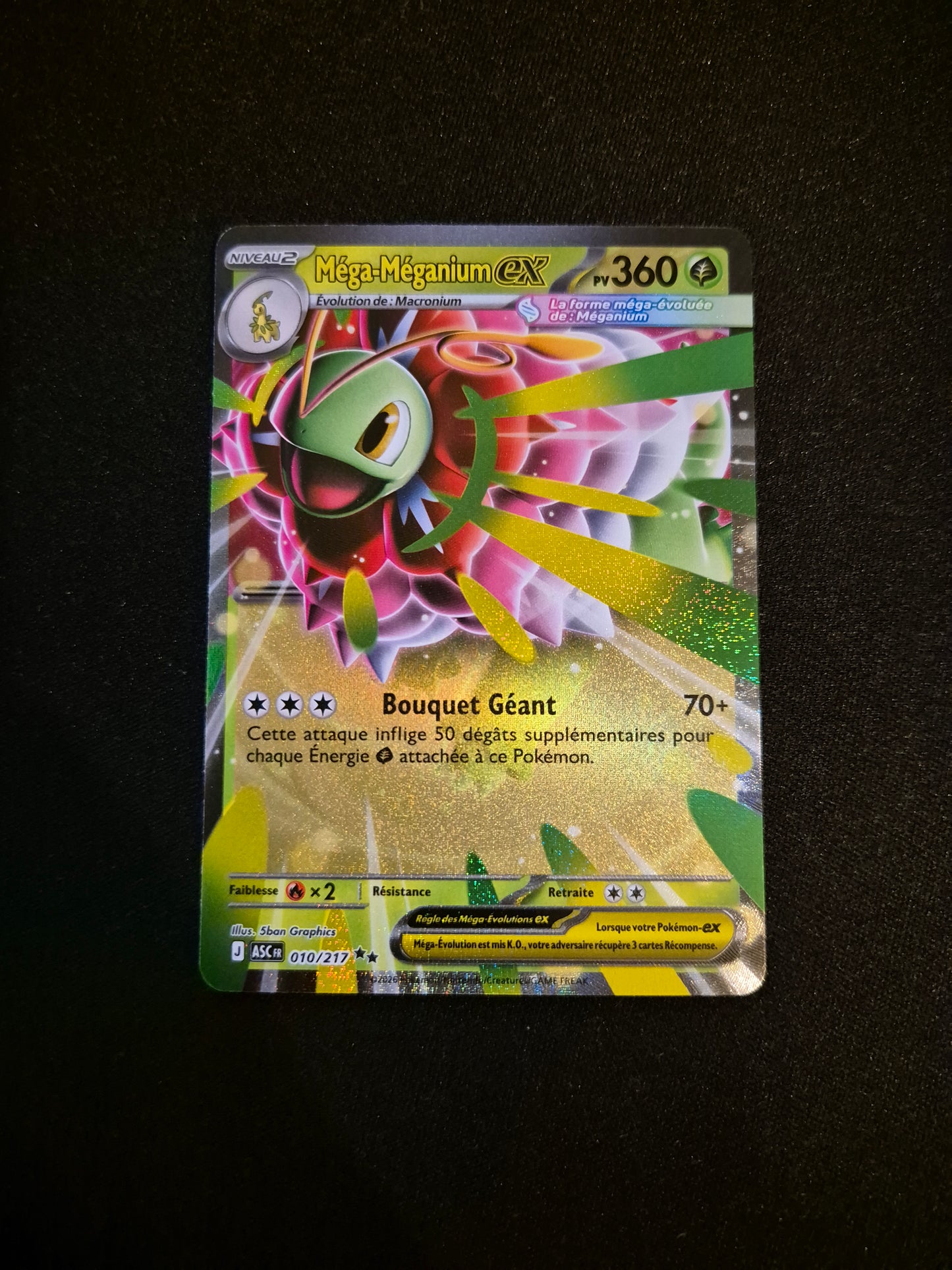 Carte Pokémon Méga-Méganium EX 010/217 ME2.5 Héros Transcendants