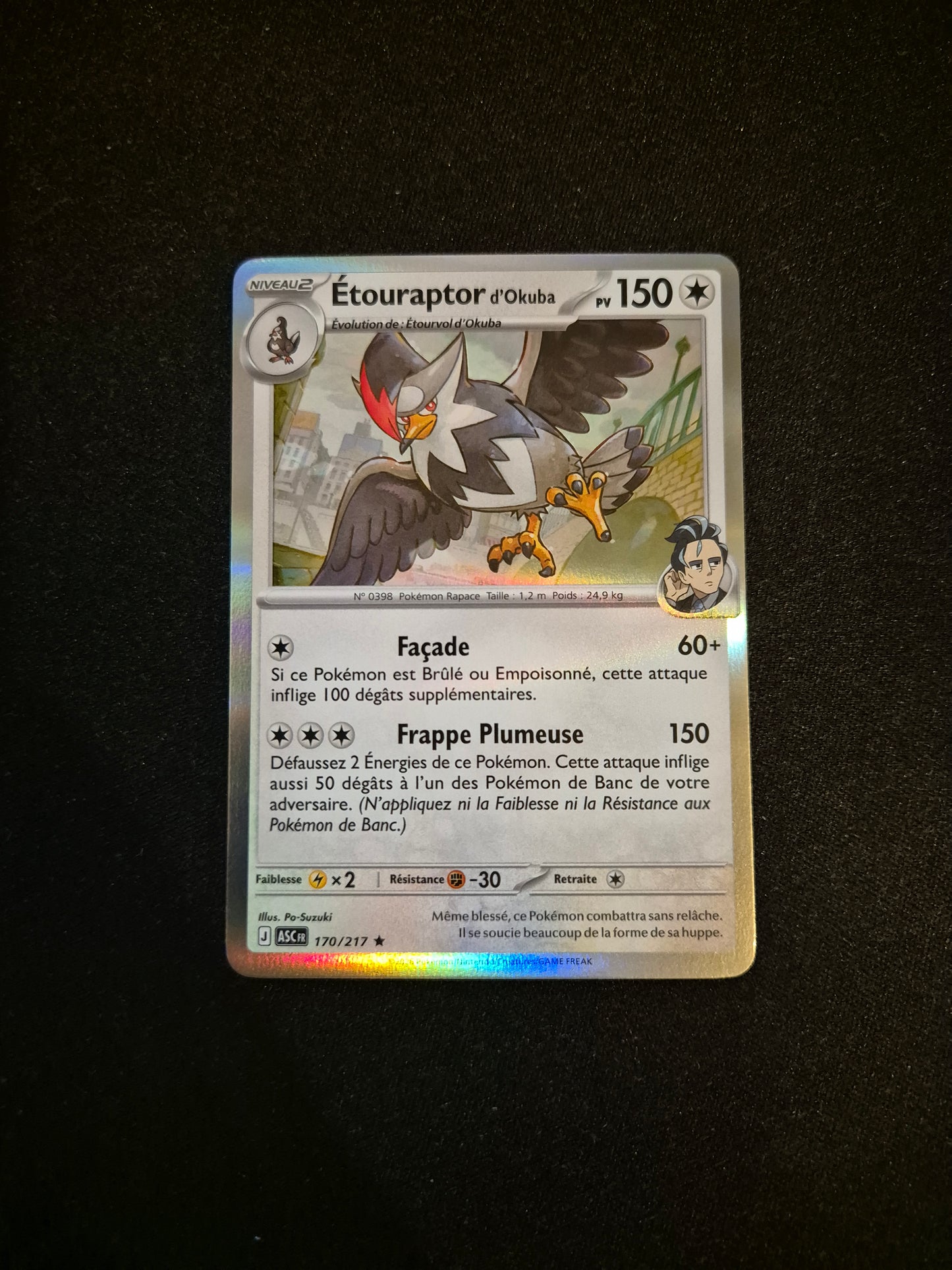 Carte Pokémon Étouraptor Holo 170/217 ME2.5 Héros Transcendants