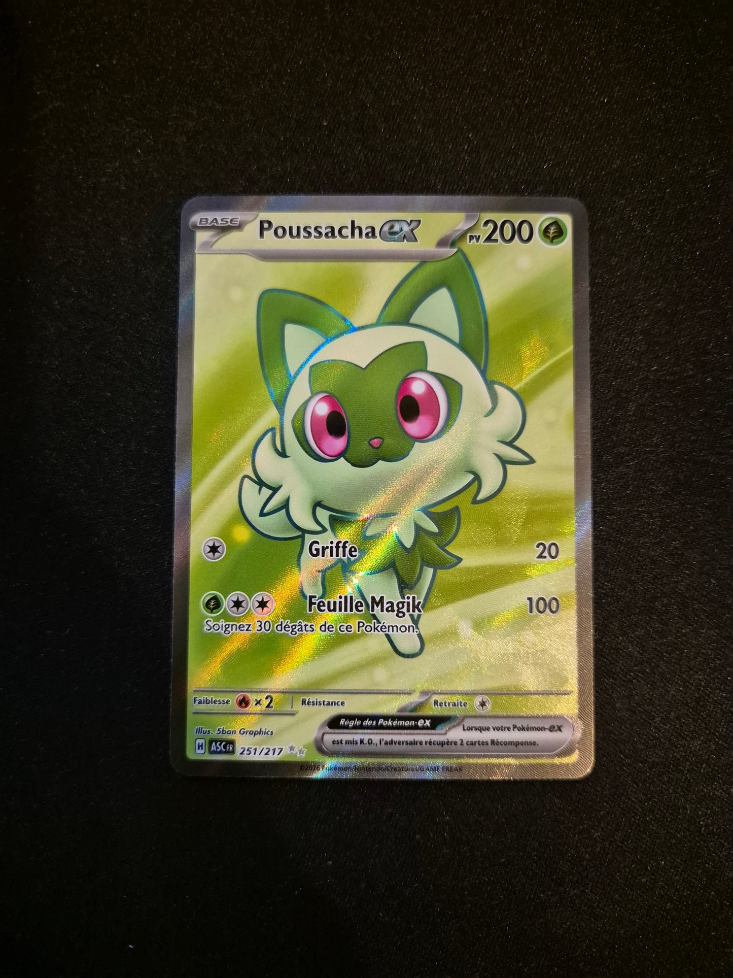 Carte Pokémon Poussacha EX Full Art FA 251/217 ME2.5 Héros Transcendants