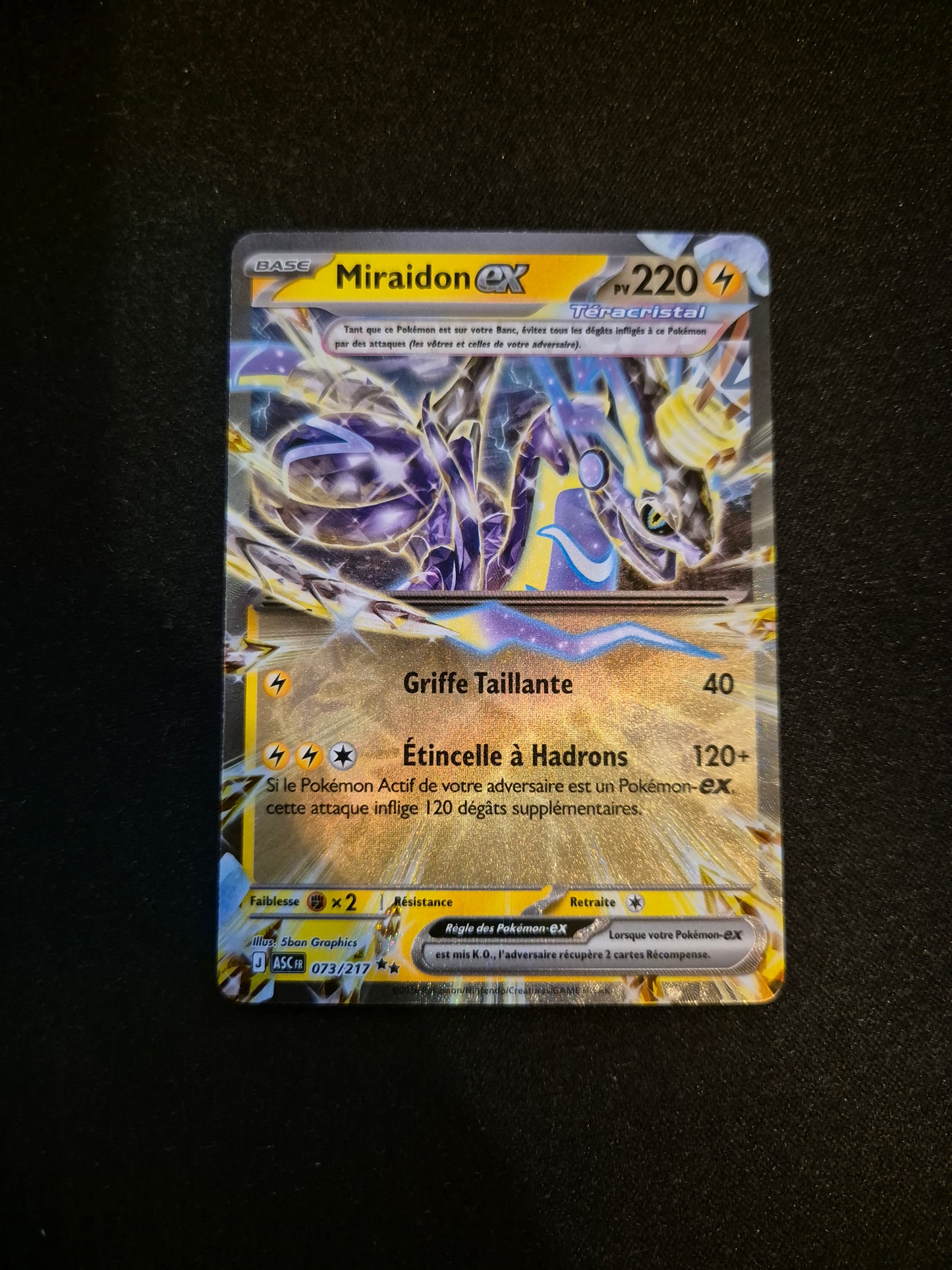 Carte Pokémon Miraidon EX 073/217 ME2.5 Héros Transcendants