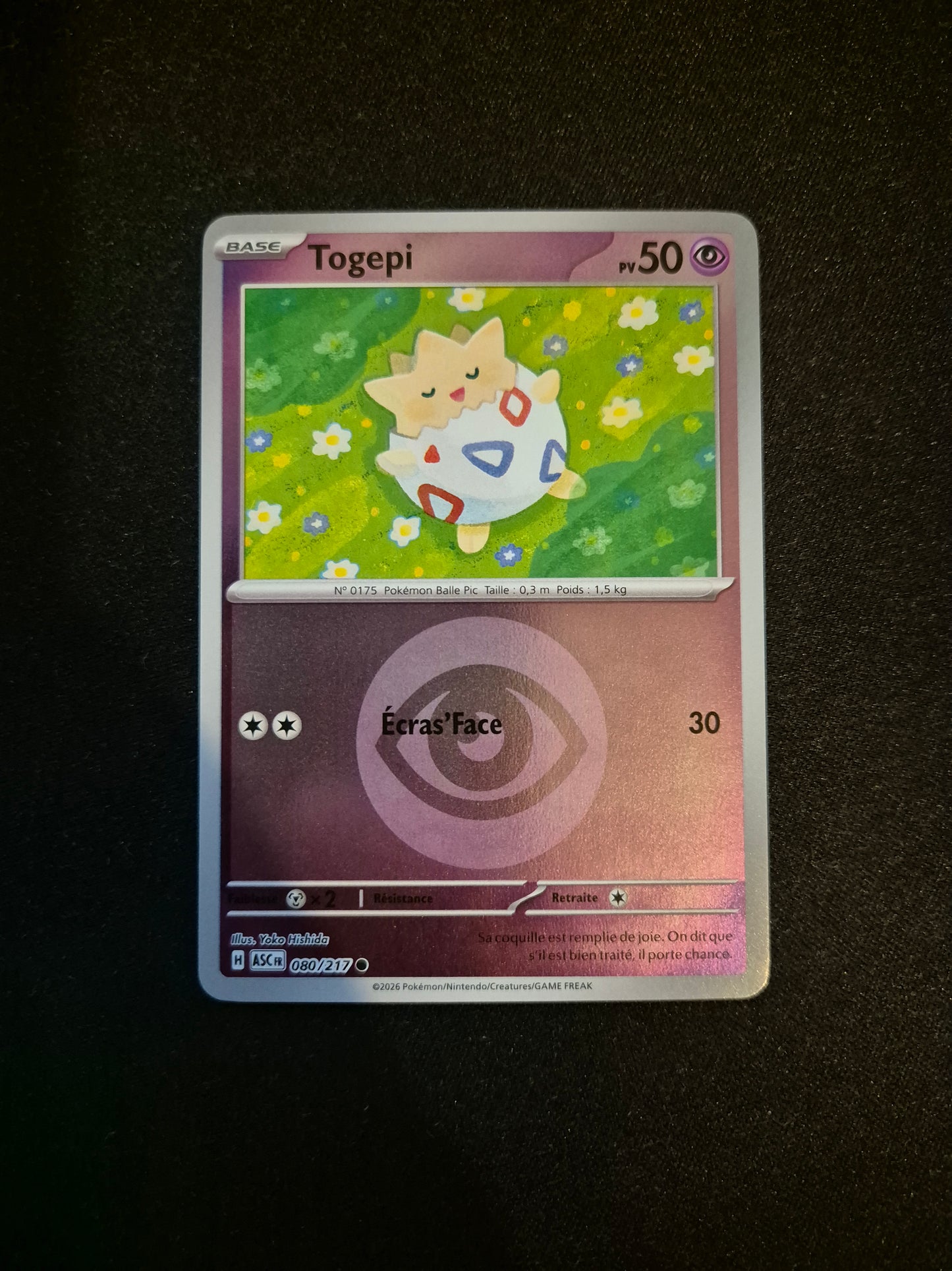 Carte Pokémon Togepi Reverse Energie 080/217 ME2.5 Héros Transcendants
