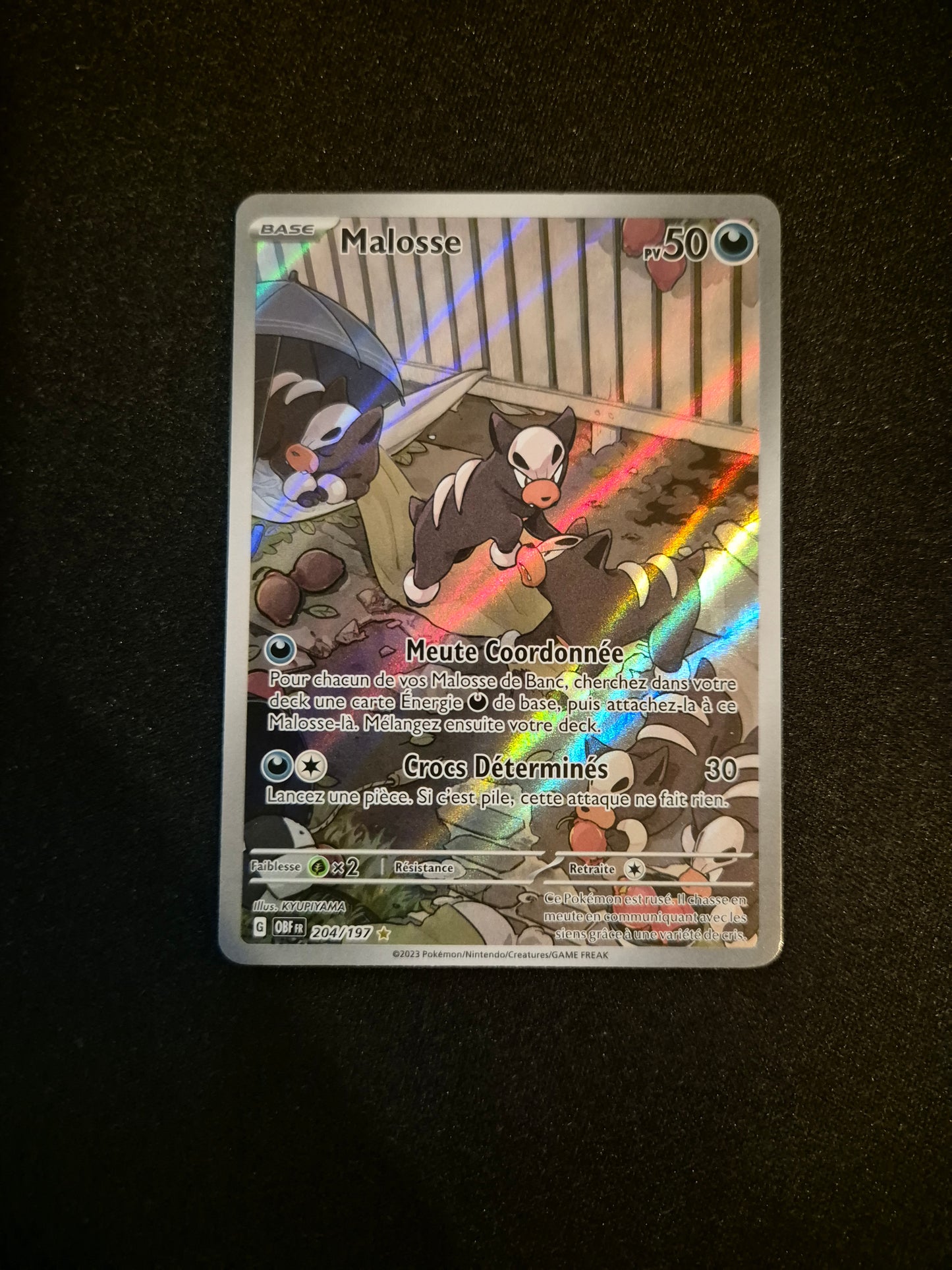 Carte Pokémon Malosse Art Rare AR 204/197 EV03 Flammes Obsidiennes