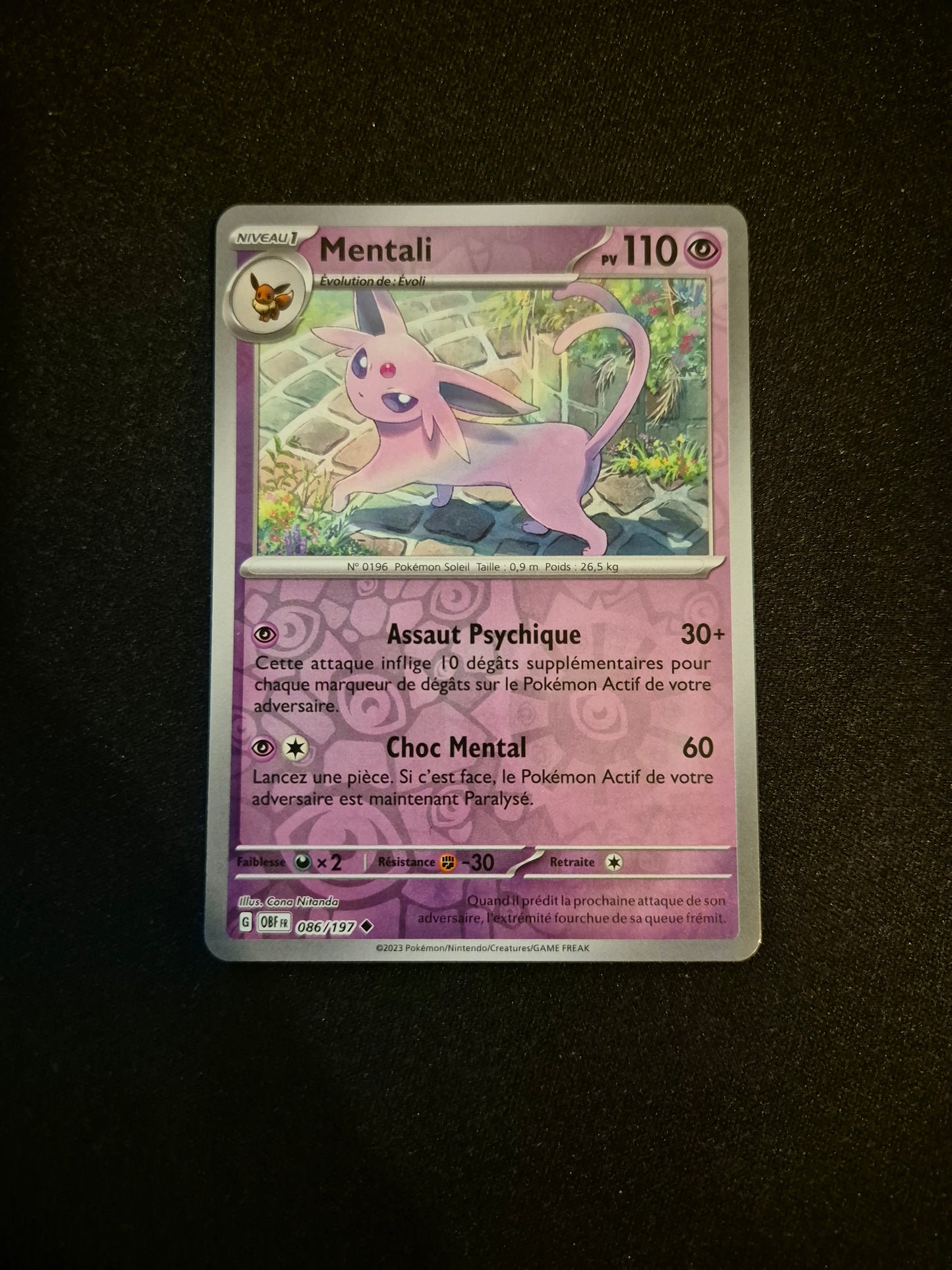 Carte Pokémon Mentali Reverse 086/197 EV03 Flammes Obsidiennes