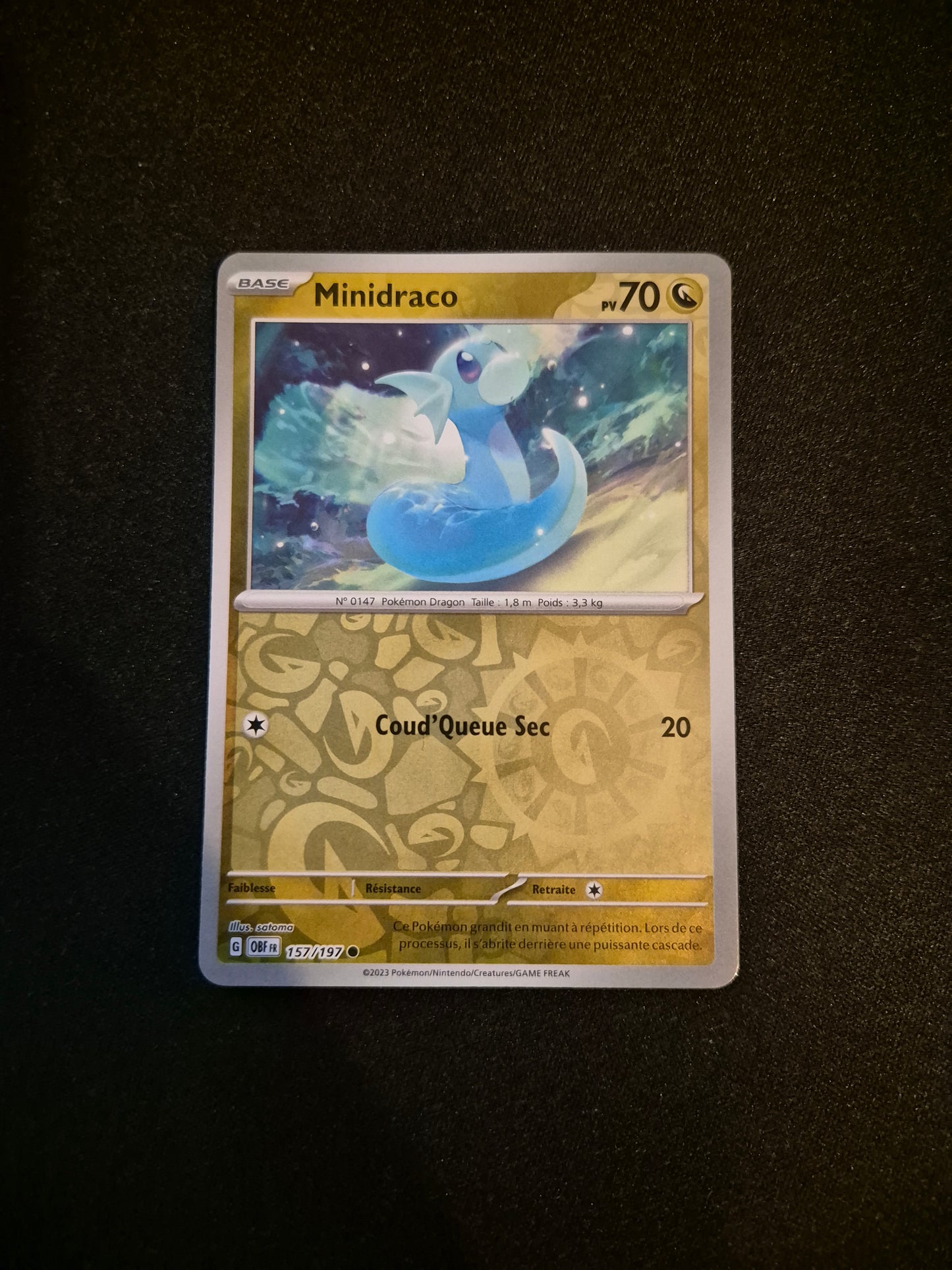 Carte Pokémon Minidraco Reverse 157/197 EV03 Flammes Obsidiennes