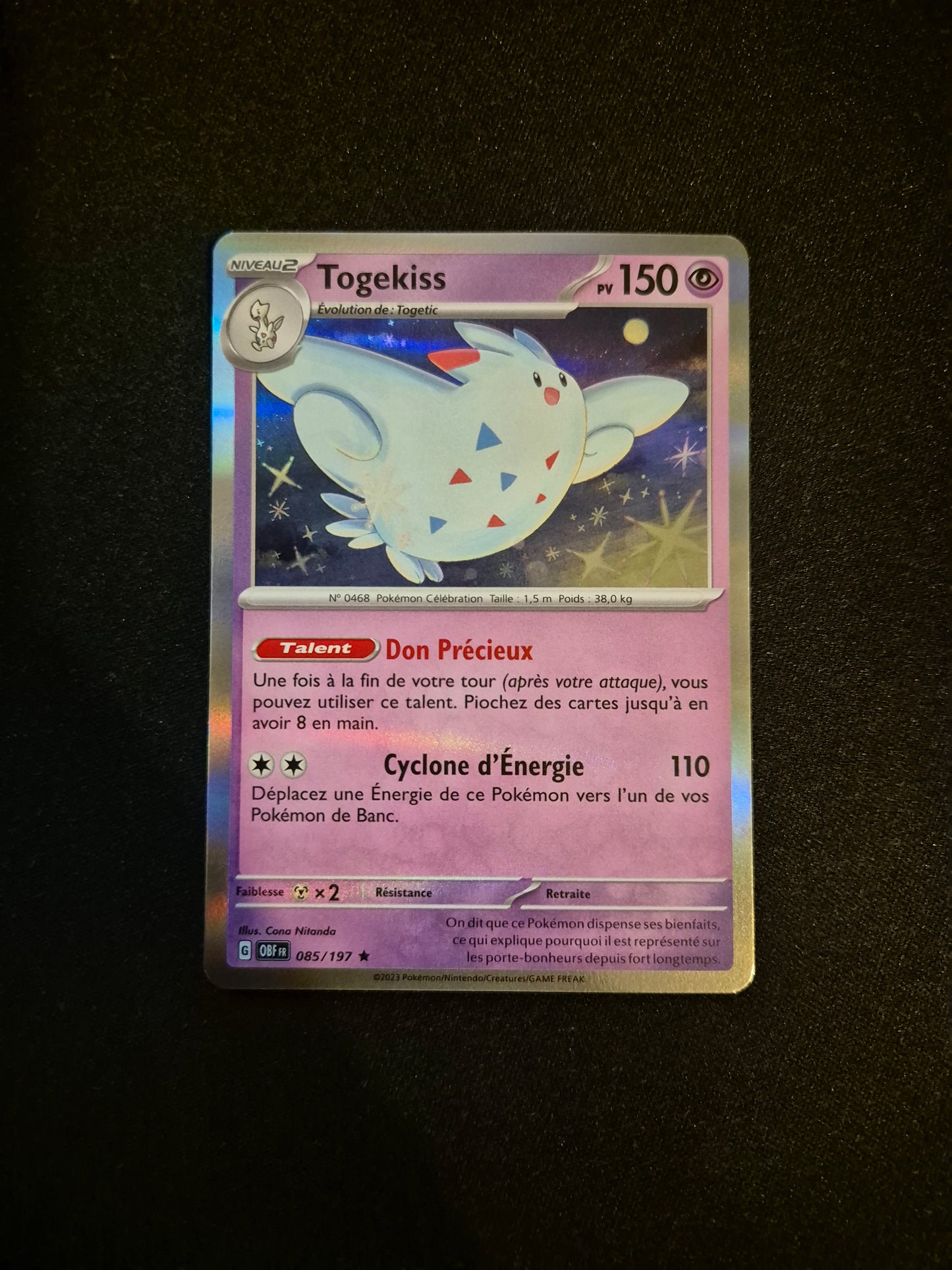 Carte Pokémon Togekiss Holo 085/197 EV03 Flammes Obsidiennes