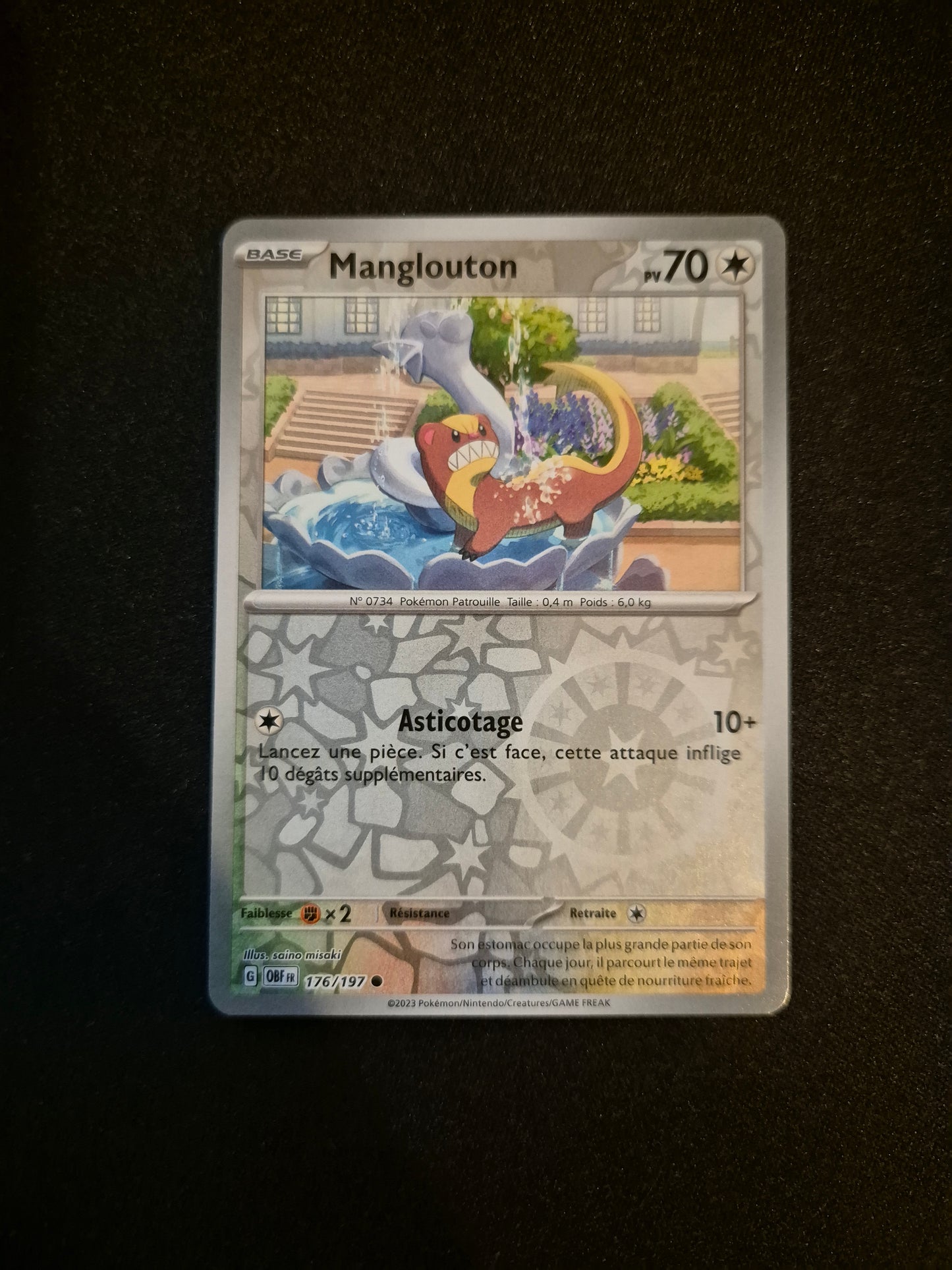 Carte Pokémon Manglouton Reverse 176/197 EV03 Flammes Obsidiennes