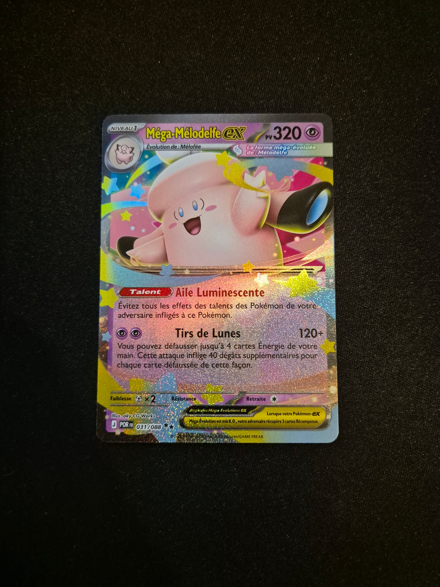 Carte Pokémon Méga-Mélodelfe EX 031/088 ME03 Equilibre Parfait
