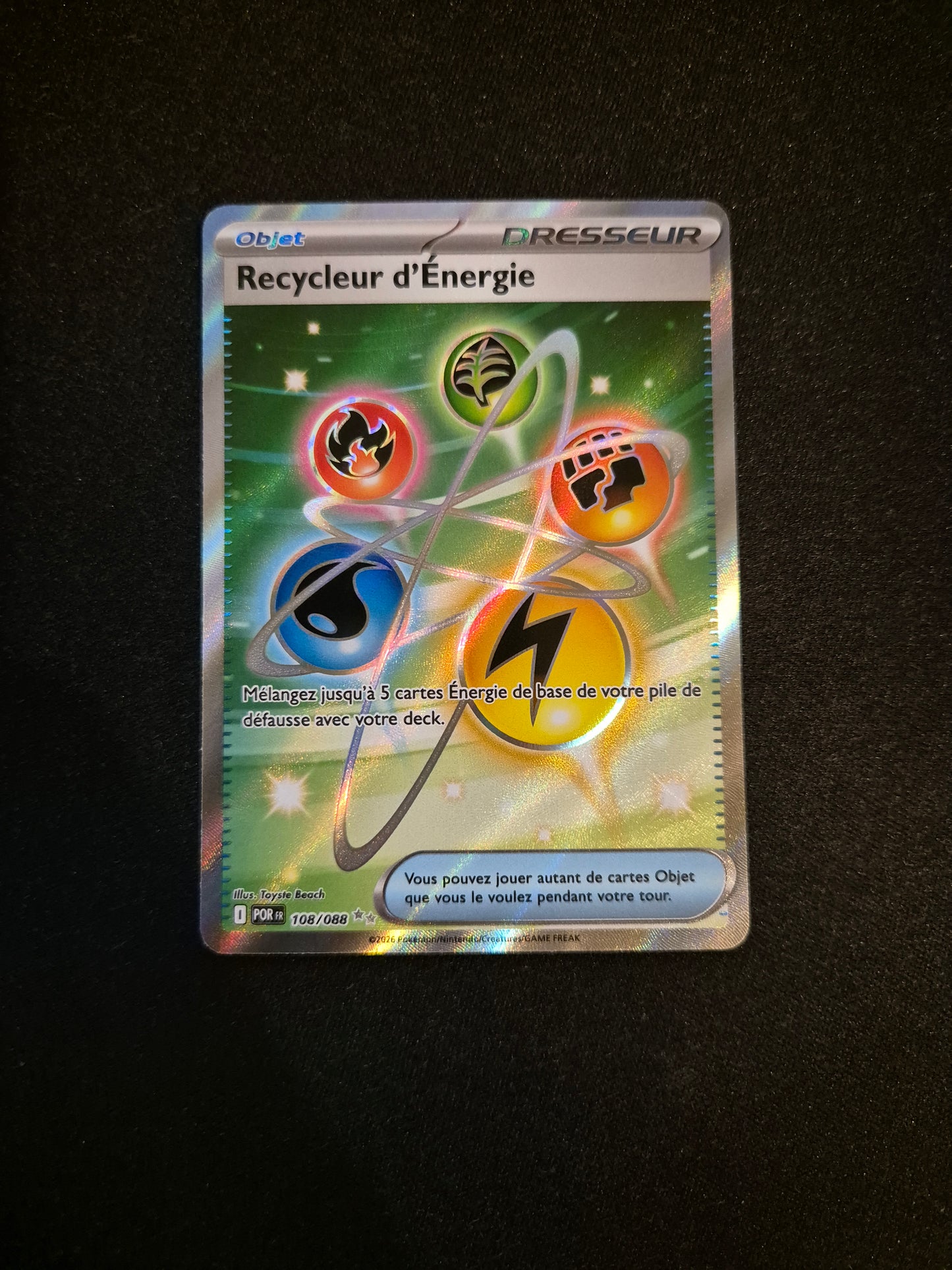 Carte Pokémon Recycleur d'Energie Full ART 108/088 ME03 Equilibre Parfait