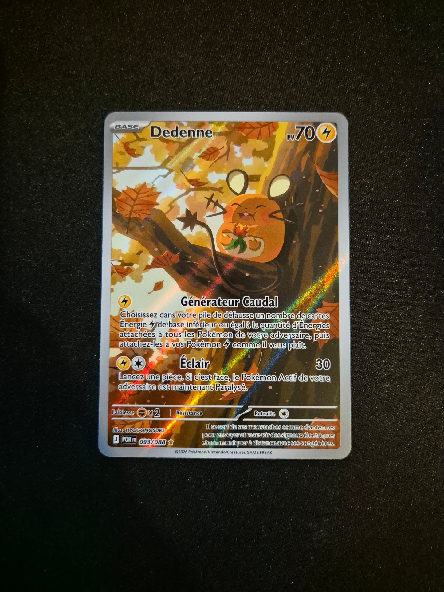 Carte Pokémon Dedenne Art Rare AR 093/088 ME03 Equilibre Parfait