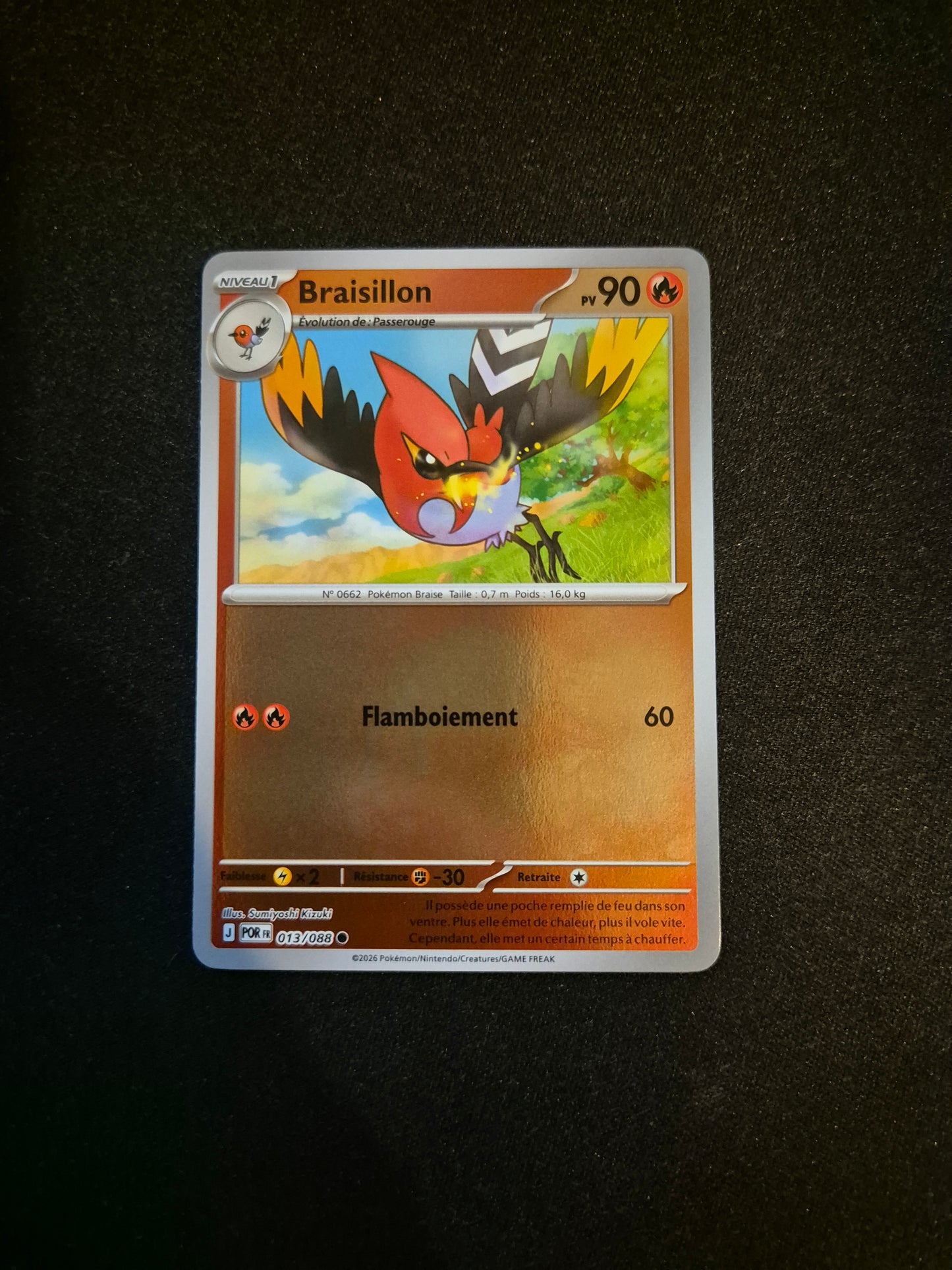 Carte Pokémon Braisillon Reverse 013/088 ME03 Equilibre Parfait