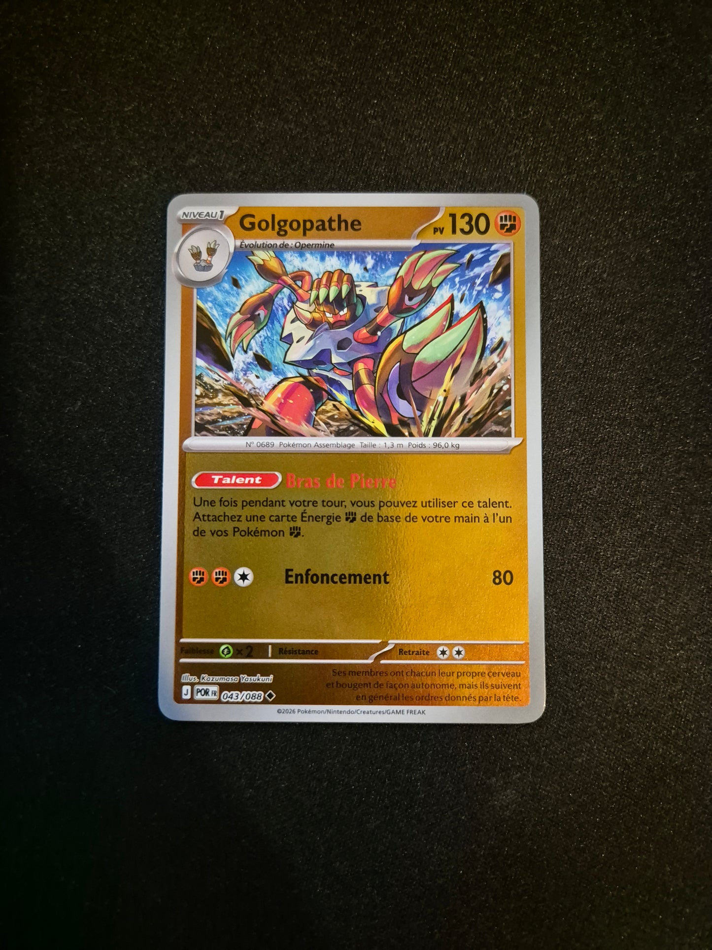 Carte Pokémon Golgopathe Reverse 043/088 ME03 Equilibre Parfait