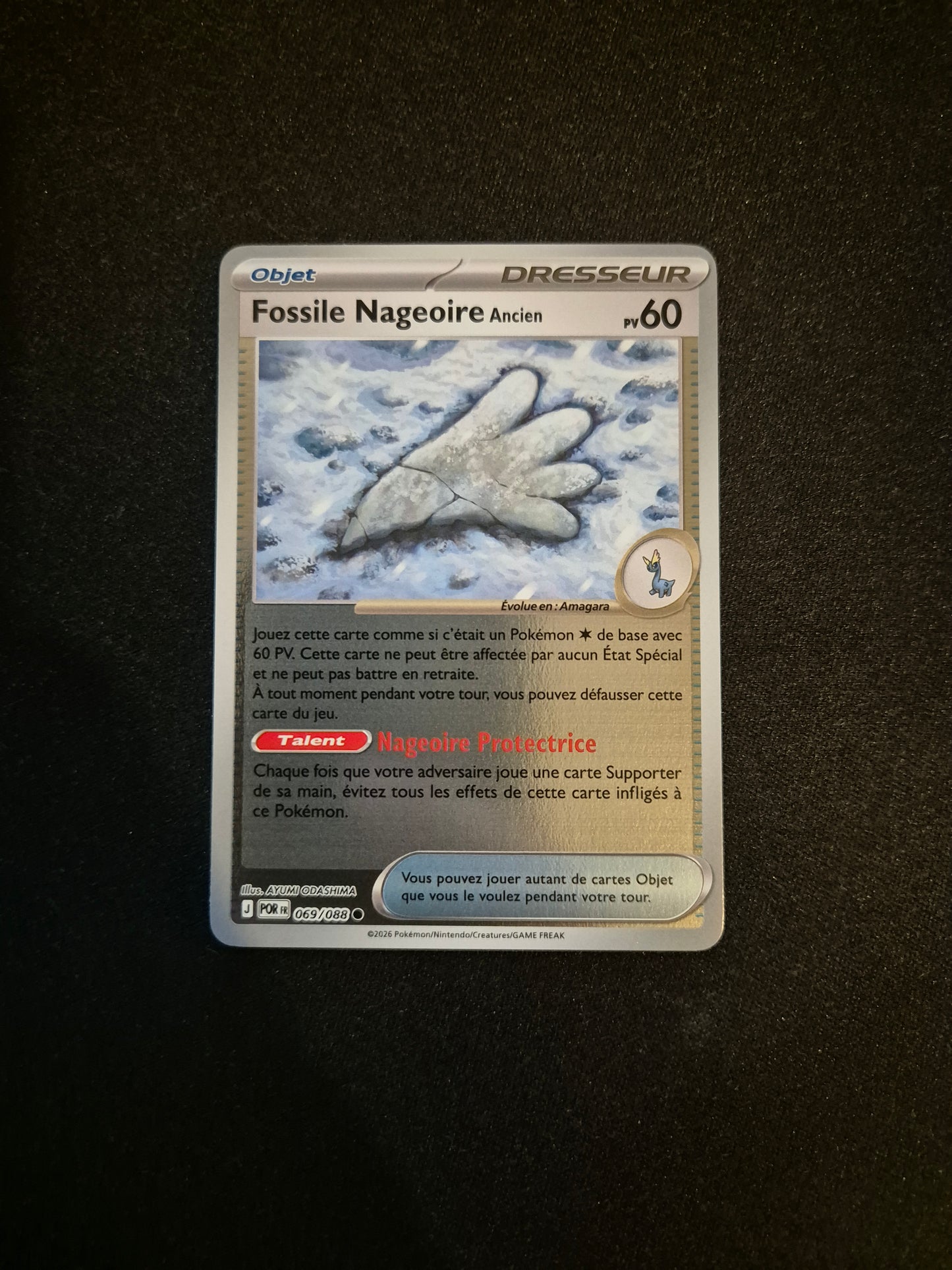Carte Pokémon Fossile Nageoire Reverse 069/088 ME03 Equilibre Parfait
