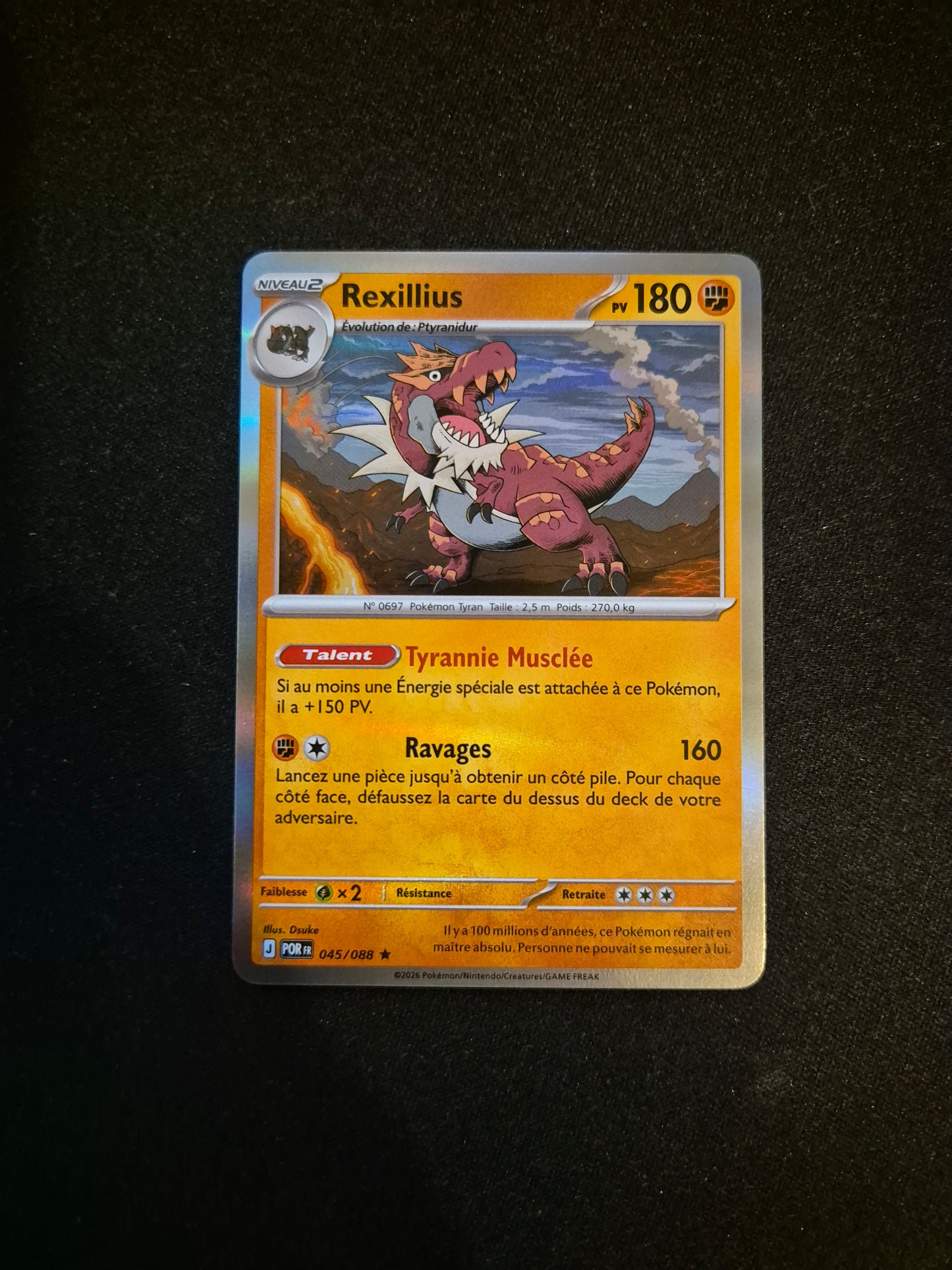 Carte Pokémon Rexillius Holo 045/088 ME03 Equilibre Parfait