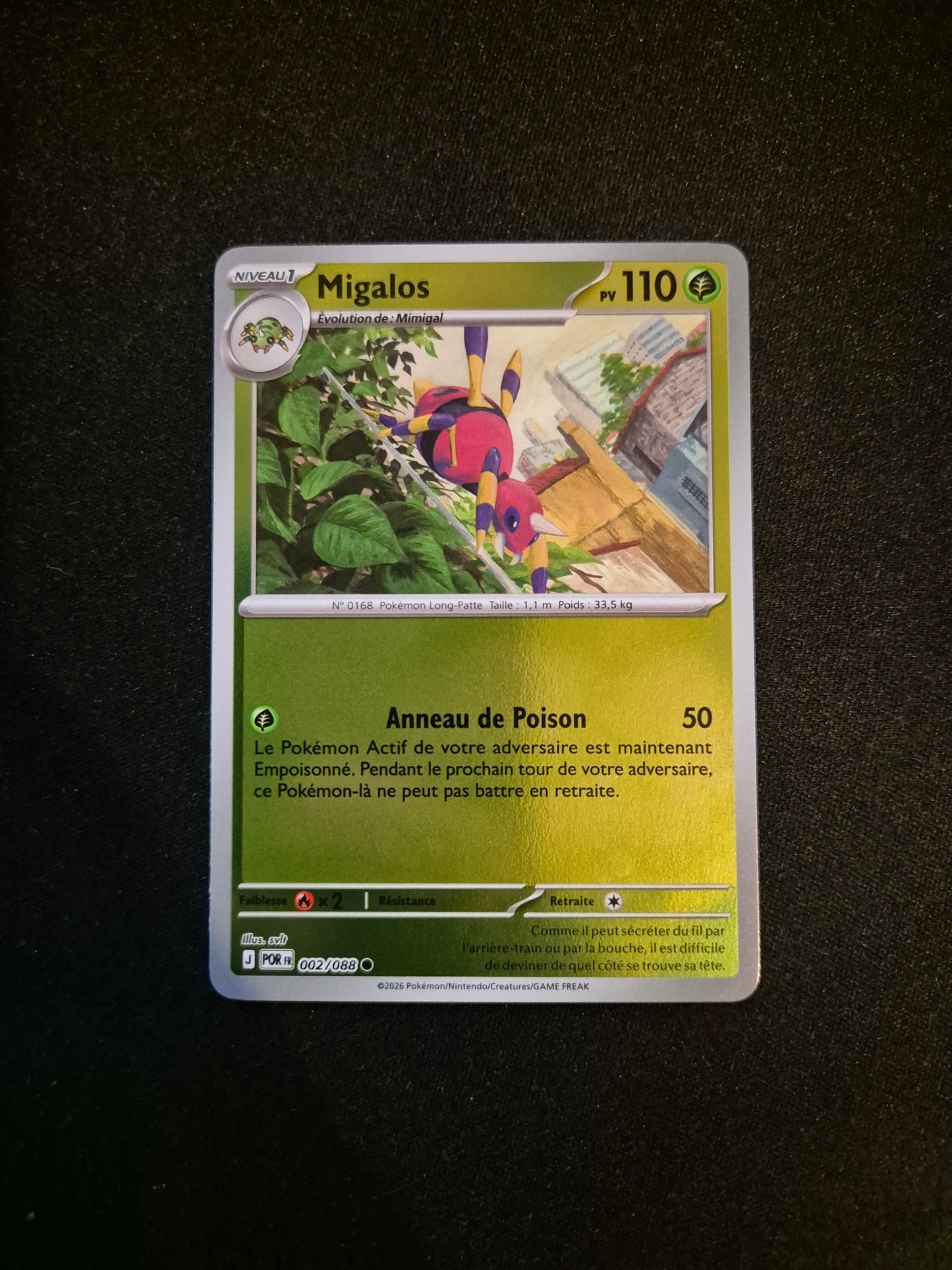 Carte Pokémon Migalos Reverse 002/088 ME03 Equilibre Parfait