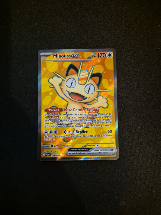 Carte Pokémon Miaouss EX Full Art FA 107/088 ME03 Equilibre Parfait