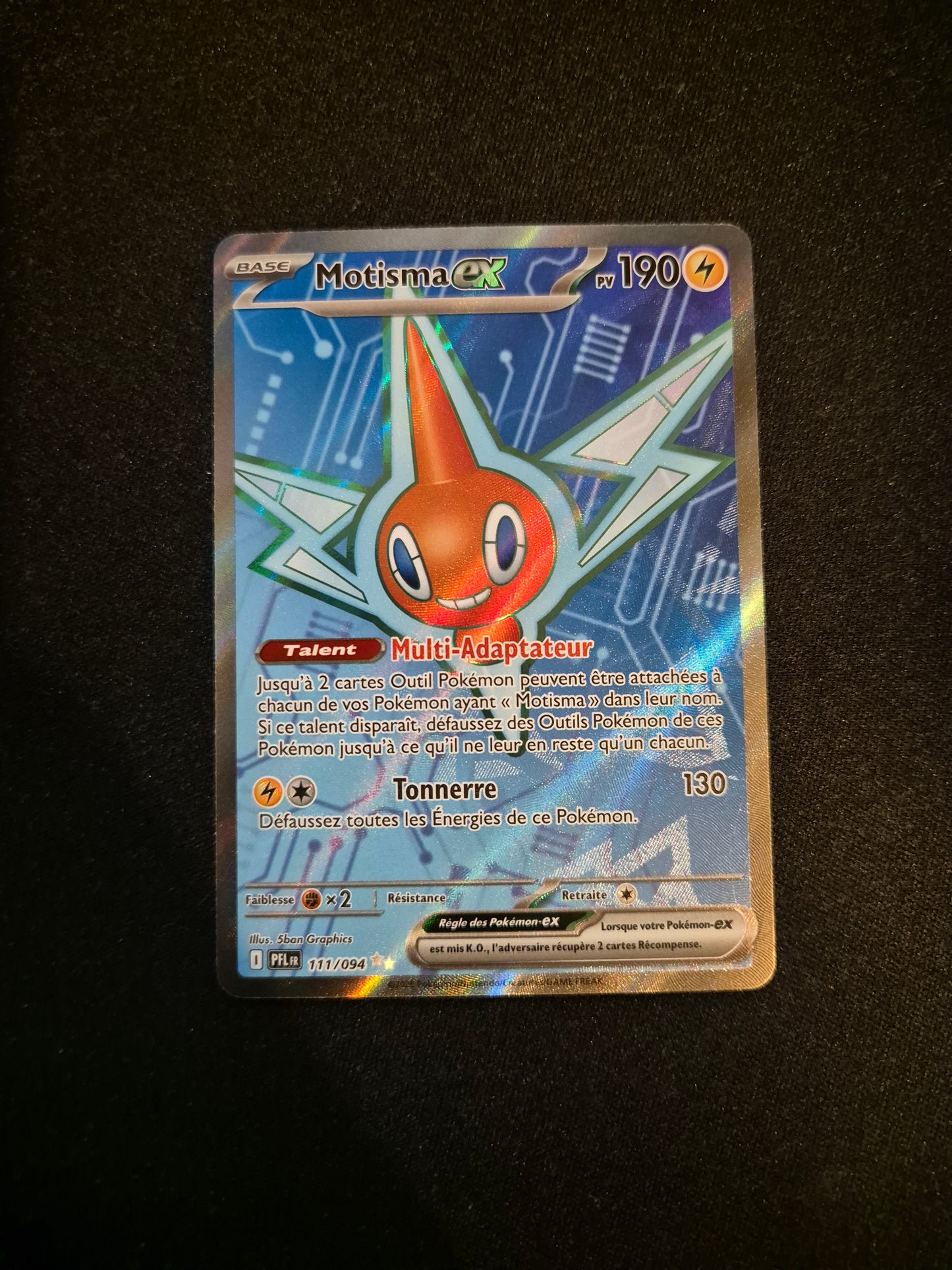 Carte Pokémon Motisma EX Full Art 111/094 ME02 Flammes Fantasmagoriques FR