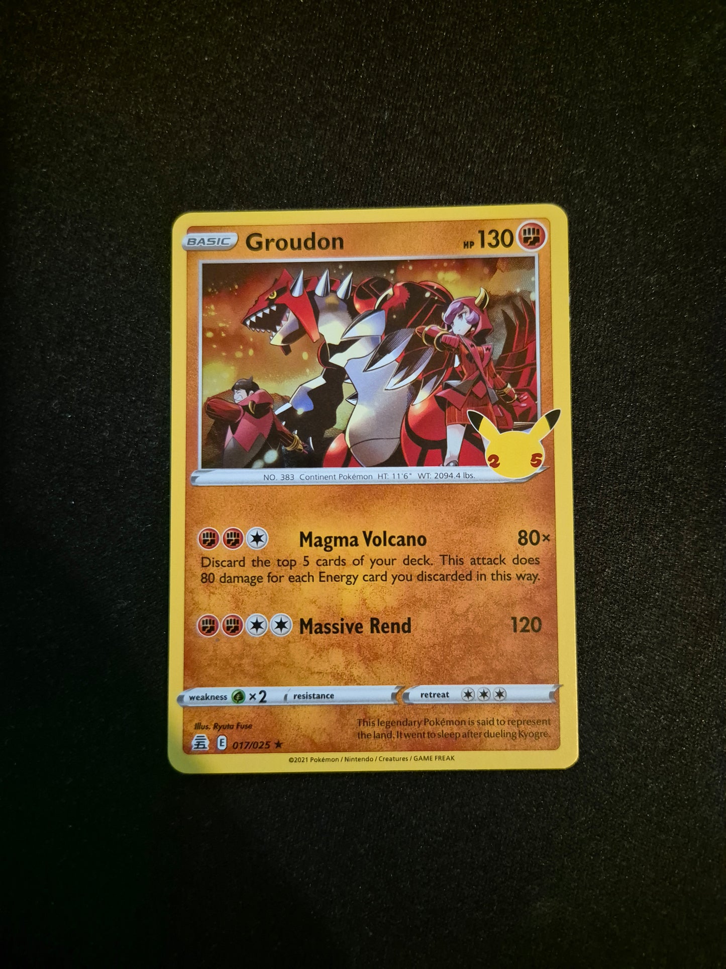 Carte Pokémon Groudon Holo 017/025 Celebrations 25 ans - UK
