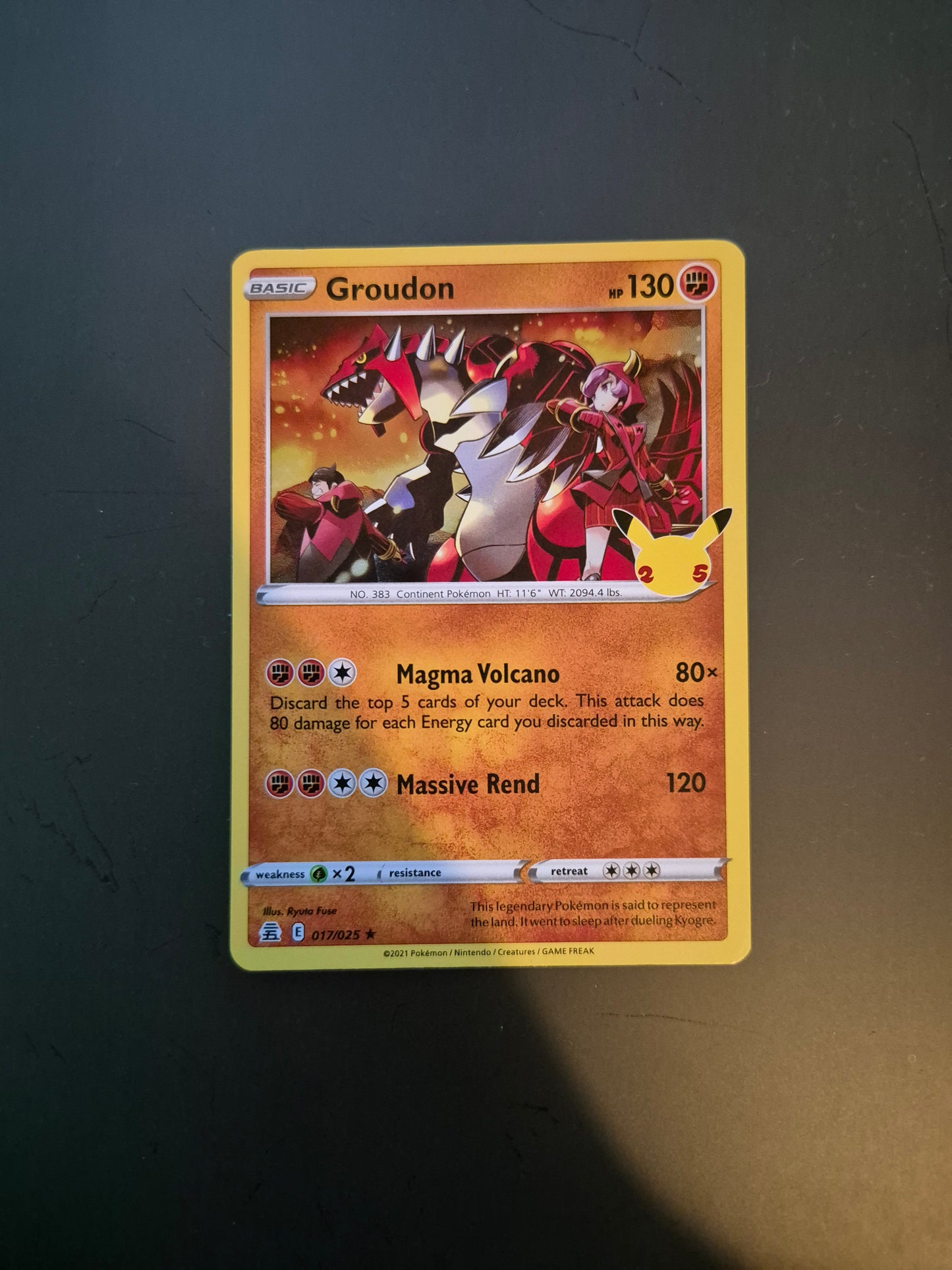 Carte Pokémon Groudon Holo 017/025 Celebrations 25 ans - UK