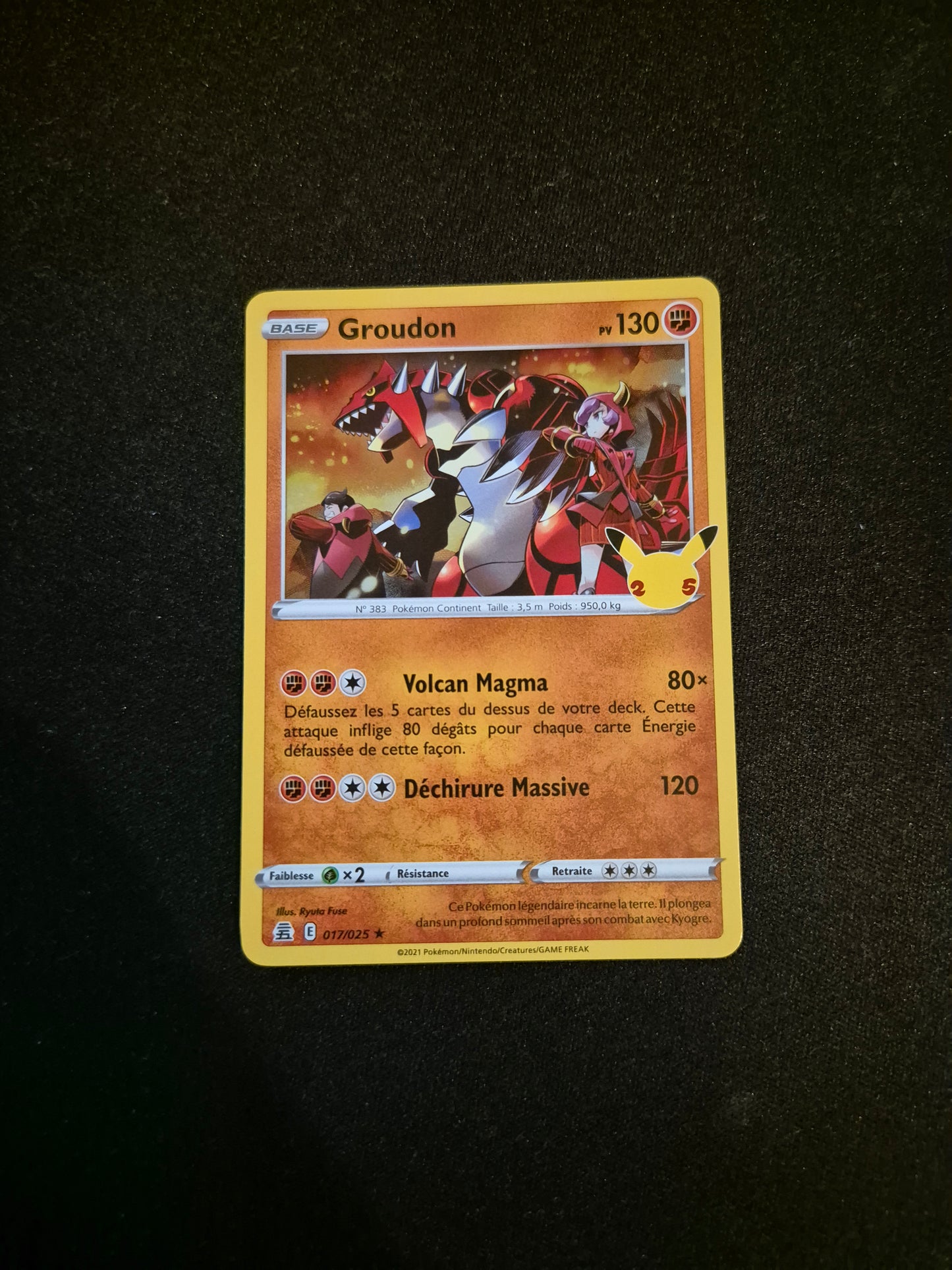 Carte Pokémon Groudon Holo 017/025 Celebration 25 ans