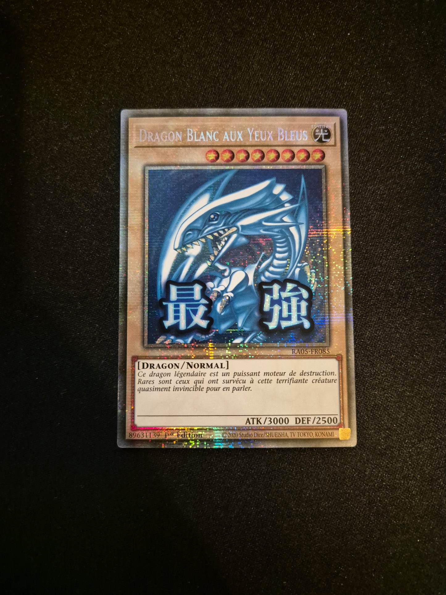 Carte Yu-Gi-Oh! Dragon Blanc Aux Yeux Bleus ALT Stamped Starlight Rare RA05-FR085