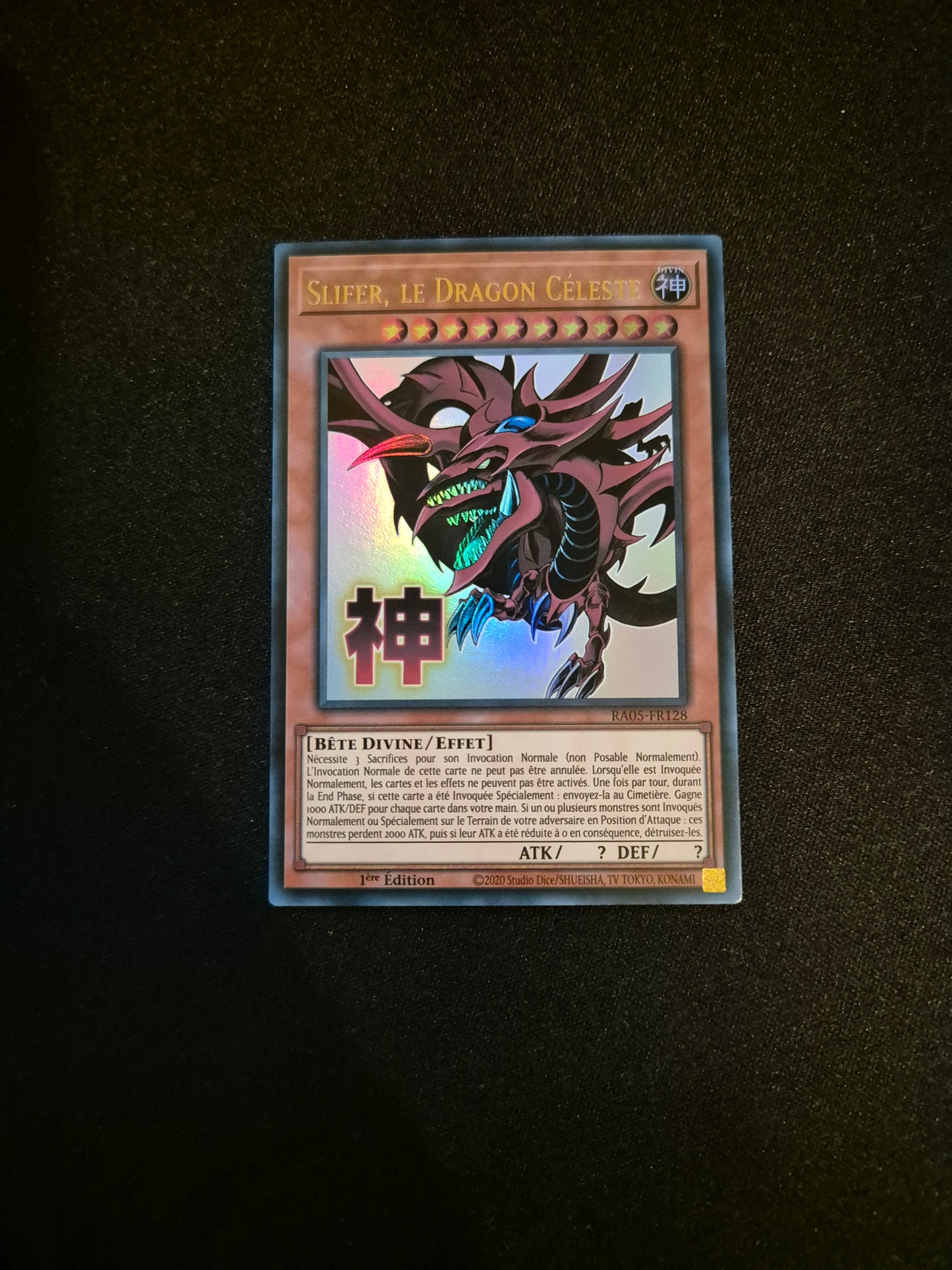 Carte Yu-Gi-Oh! Slifer Le Dragon Céleste ALT Stamped Ultra Rare RA05-FR128