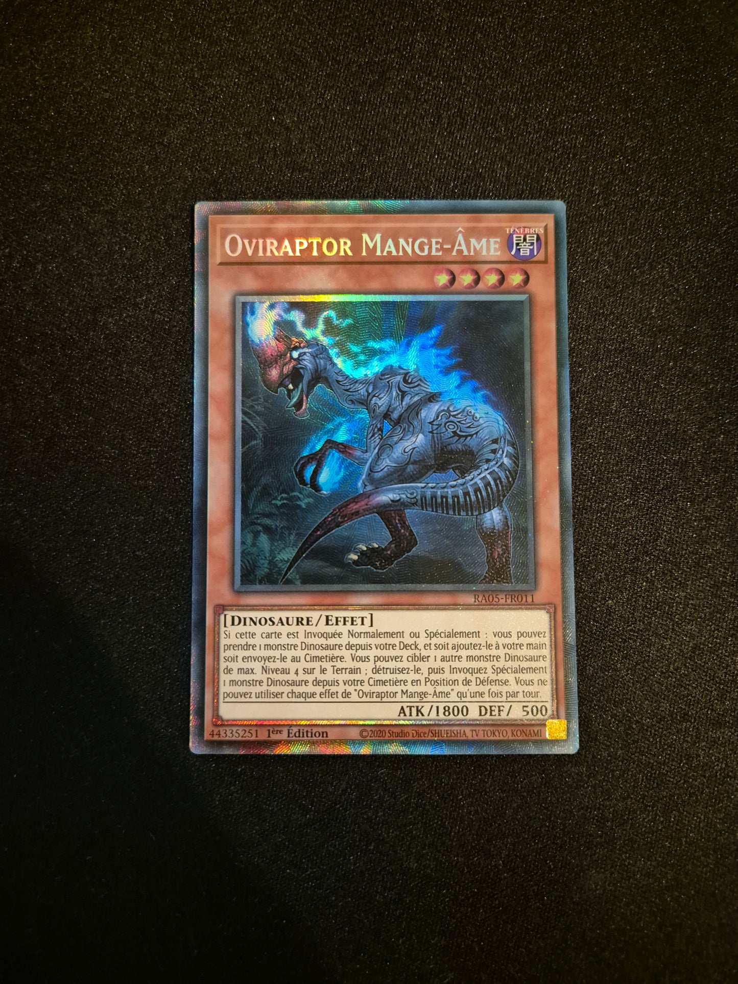 Carte Yu-Gi-Oh! Oviraptor Mange-Ame Collector Rare Ultra Rare RA05-FR011