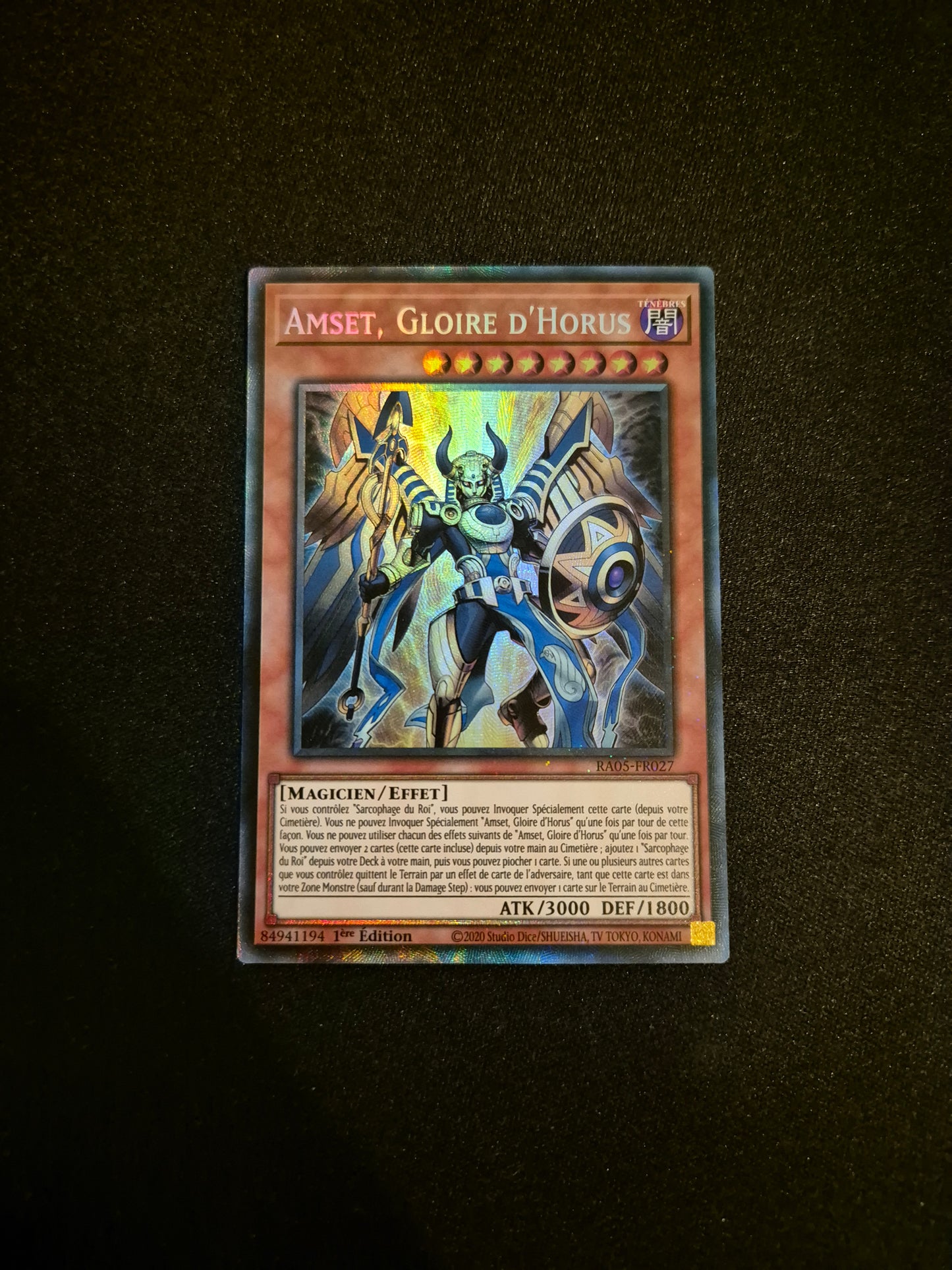 Carte Yu-Gi-Oh! Amset Gloire d'Horus Collector Rare Ultra Rare RA05-FR027