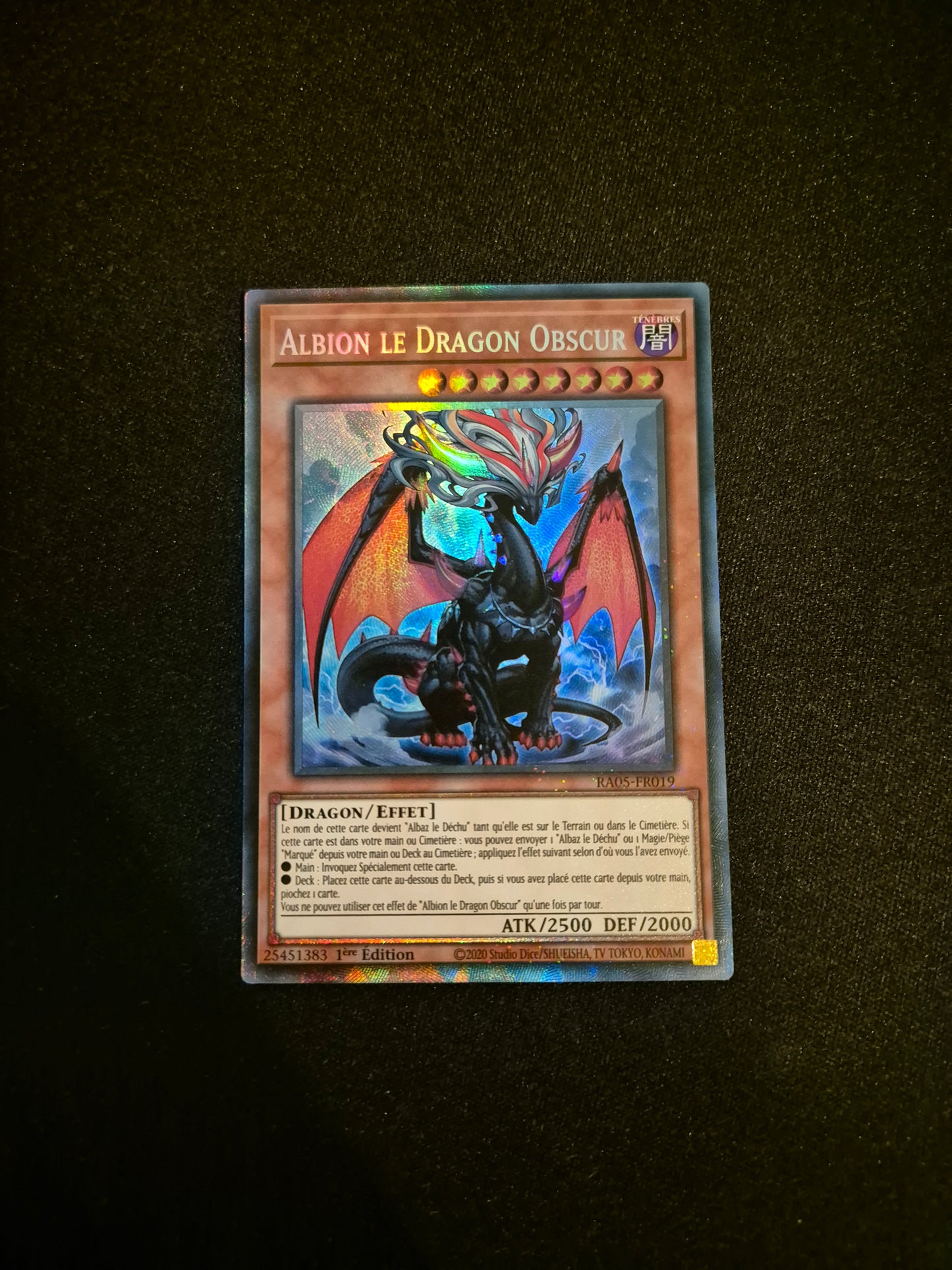 Carte Yu-Gi-Oh! Albion le Dragon Obscur Collector Rare Ultra Rare RA05-FR019