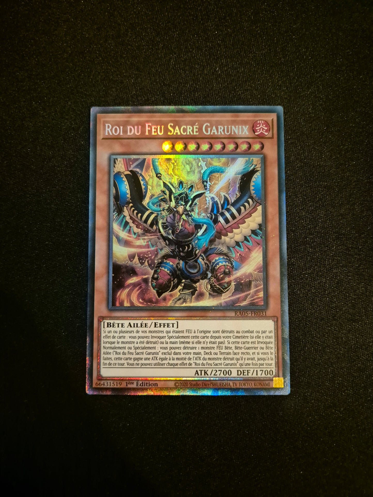 Carte Yu-Gi-Oh! Roi du Feu Sacré Garunix Collector Rare Ultra Rare RA05-FR031