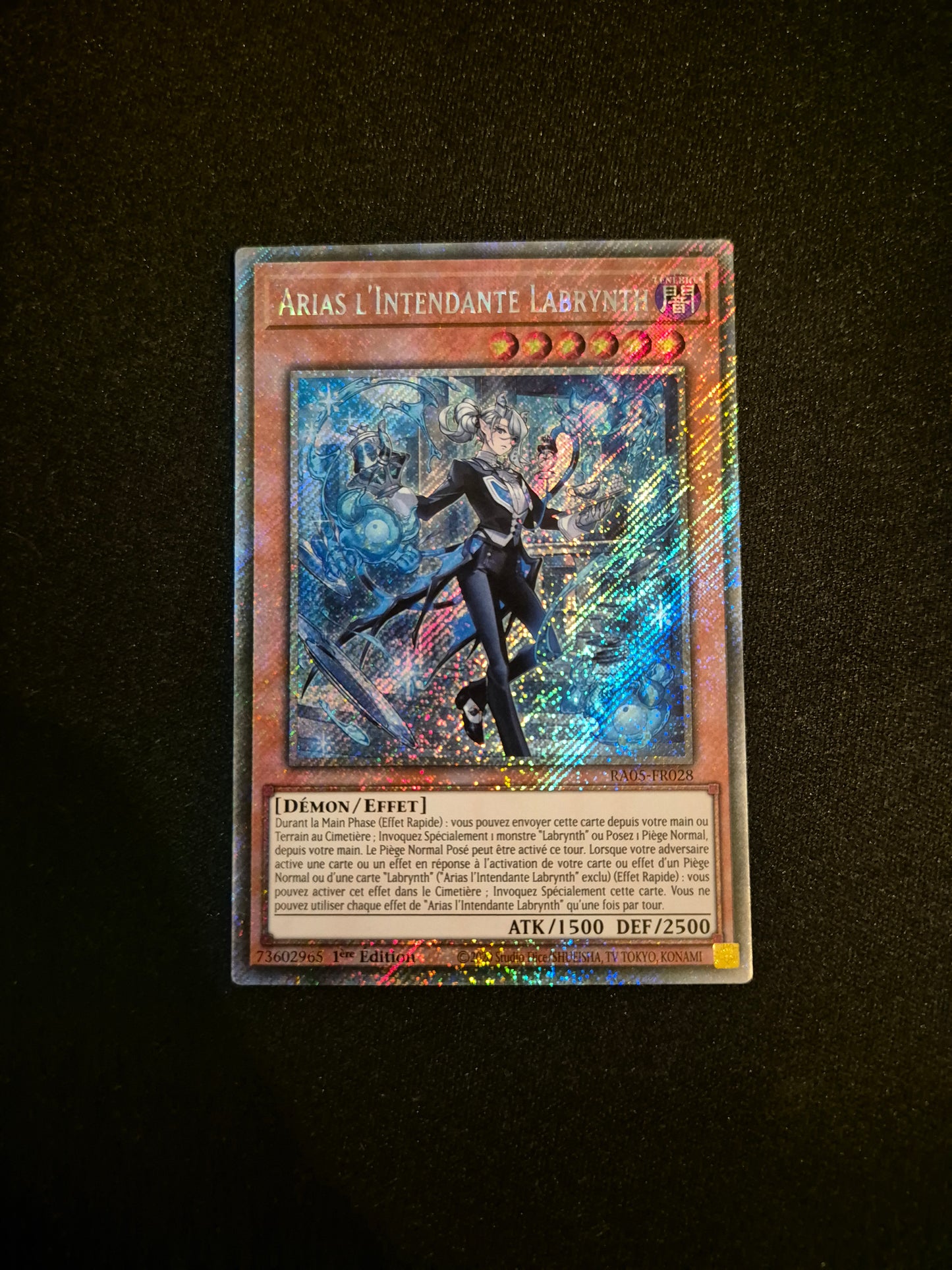 Carte Yu-Gi-Oh! Arias l'Intendante Labrynth Platinum Secret Rare Ultra Rare RA05-FR028