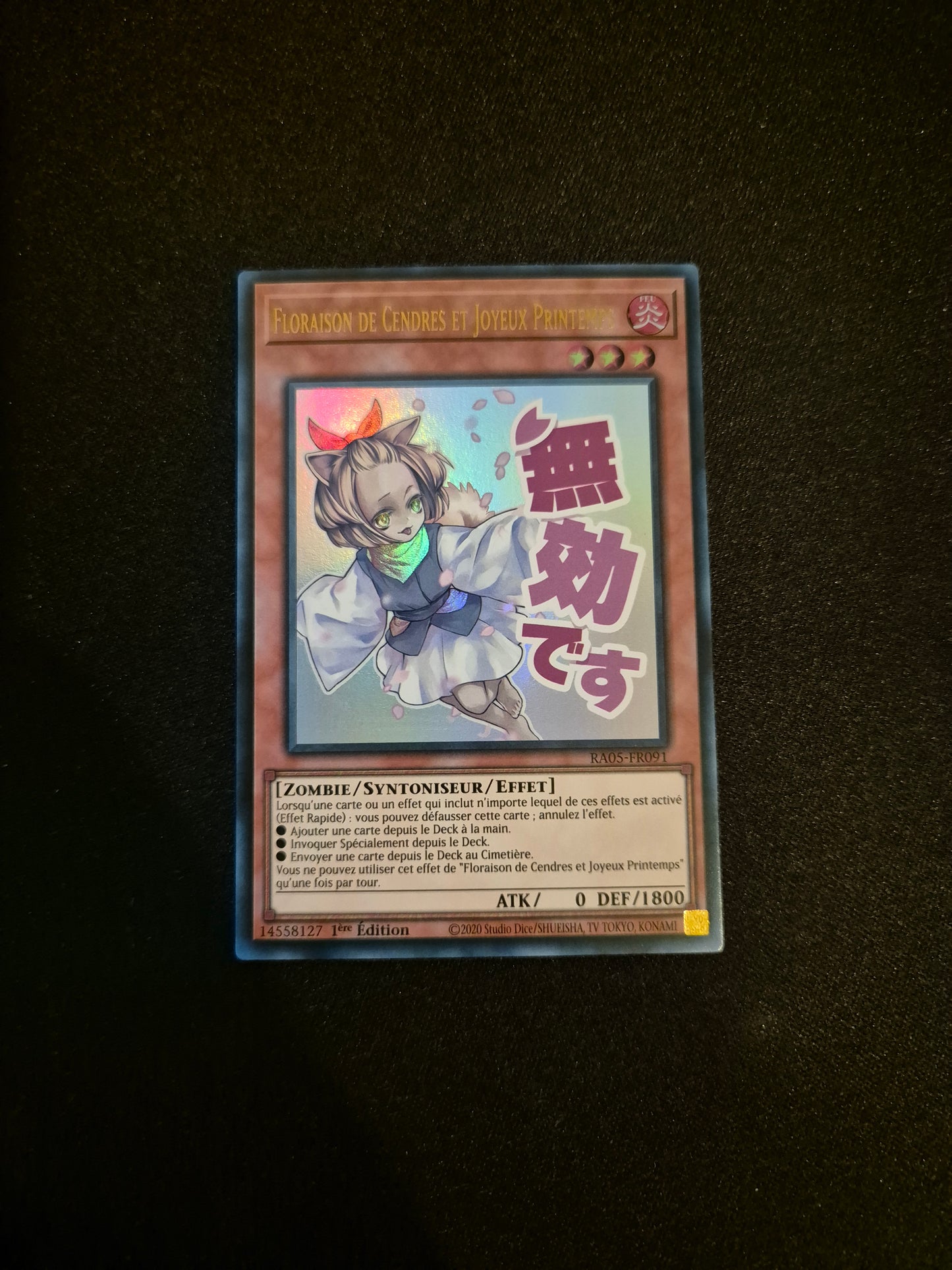 Carte Yu-Gi-Oh! Floraison de Cendres et Joyeux Printemps ALT Stamped Ultra Rare RA05-FR091