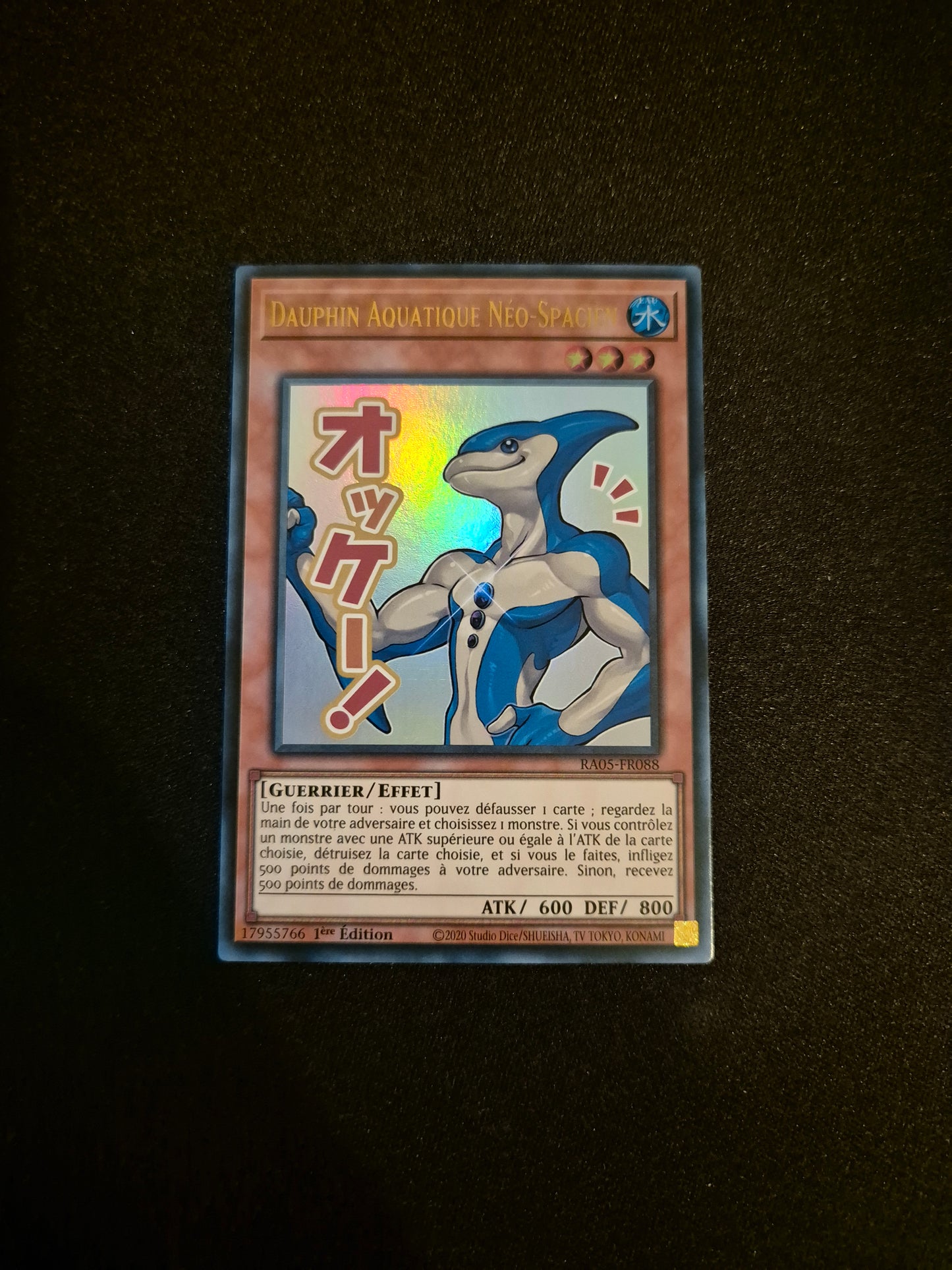 Carte Yu-Gi-Oh! Dauphin Aquatique Neo-Spacien ALT Stamped Ultra Rare RA05-FR088