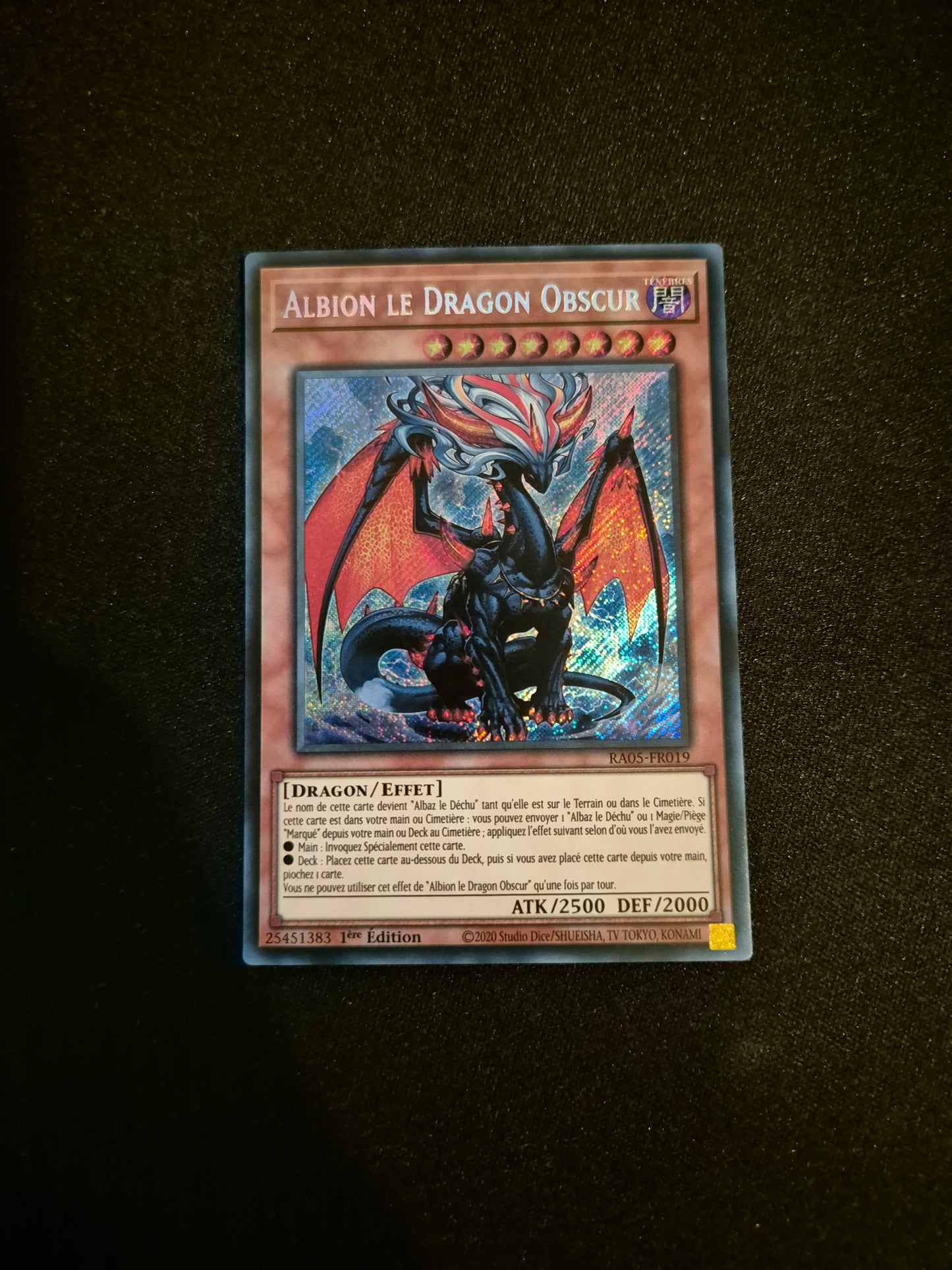 Carte Yu-Gi-Oh! Albion le Dragon Obscur Secret Rare RA05-FR019