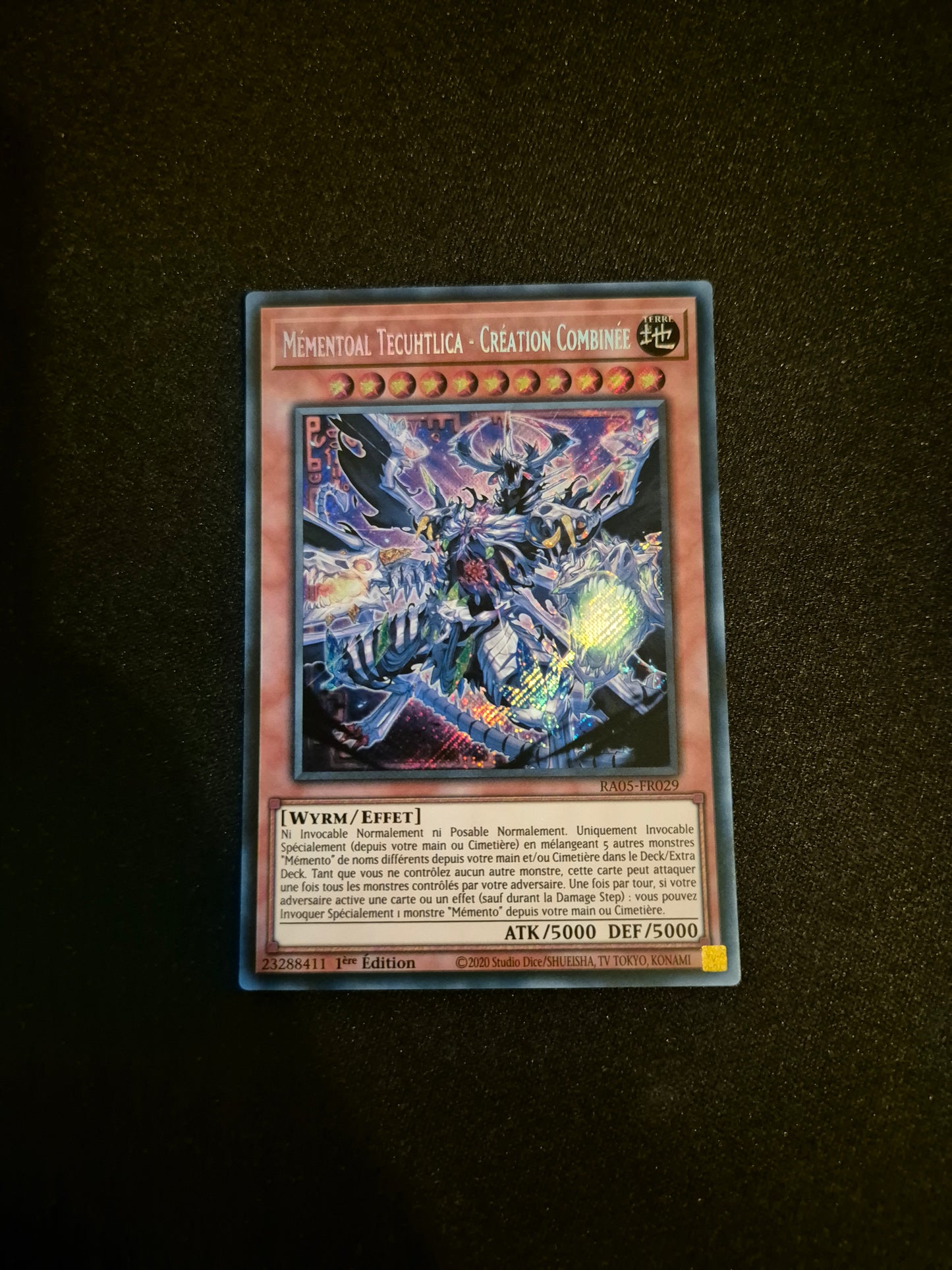 Carte Yu-Gi-Oh! Mémentoal Tecuhtlica Création Combinée Secret Rare RA05-FR029