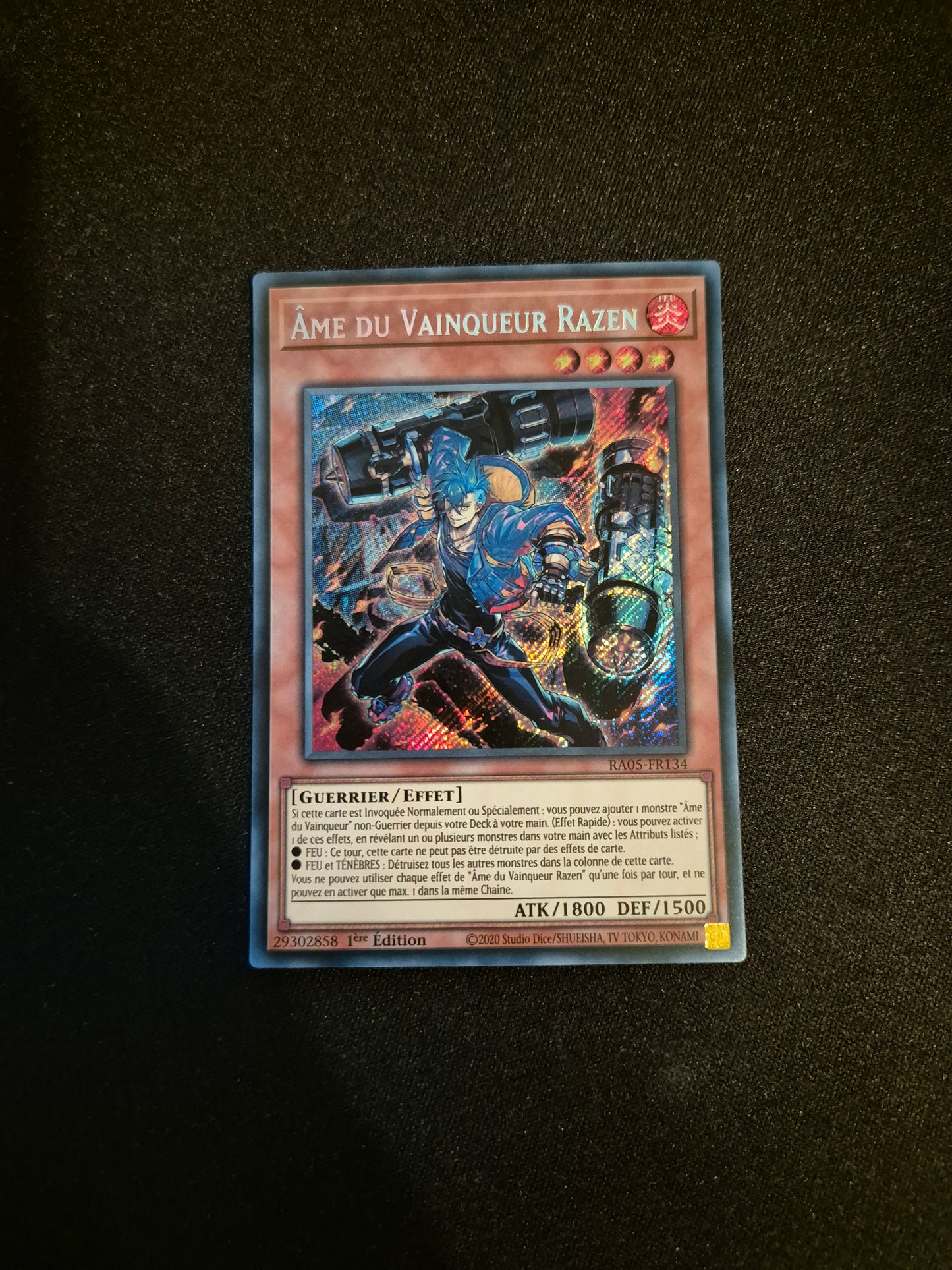 Carte Yu-Gi-Oh! Ame du Vainqueur Razen Secret Rare RA05-FR134