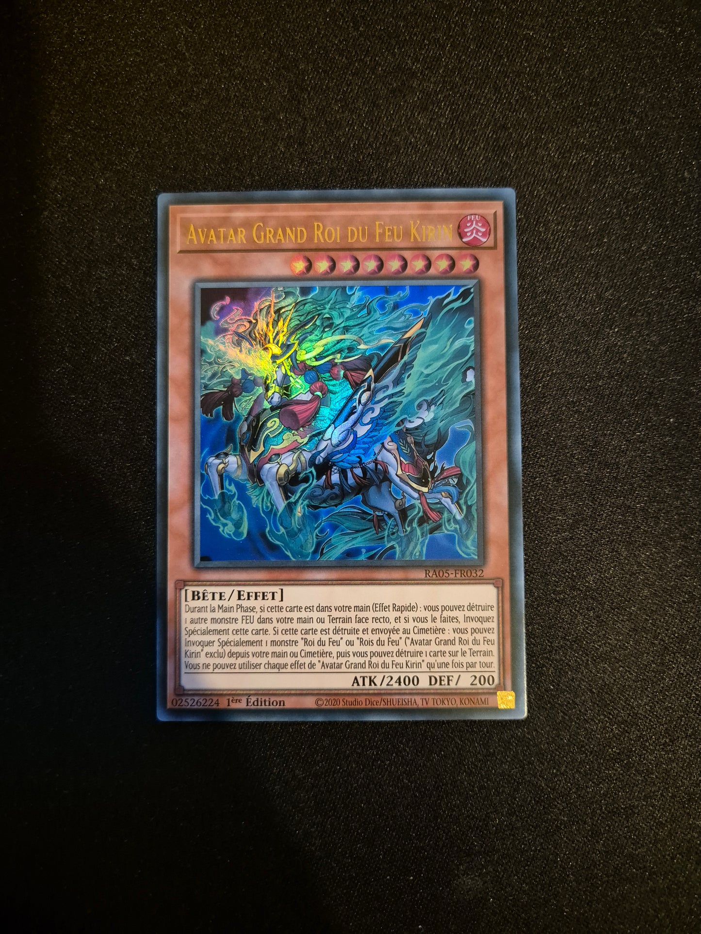 Carte Yu-Gi-Oh! Avatar Grand Roi du Feu Kirin Ultra Rare RA05-FR032