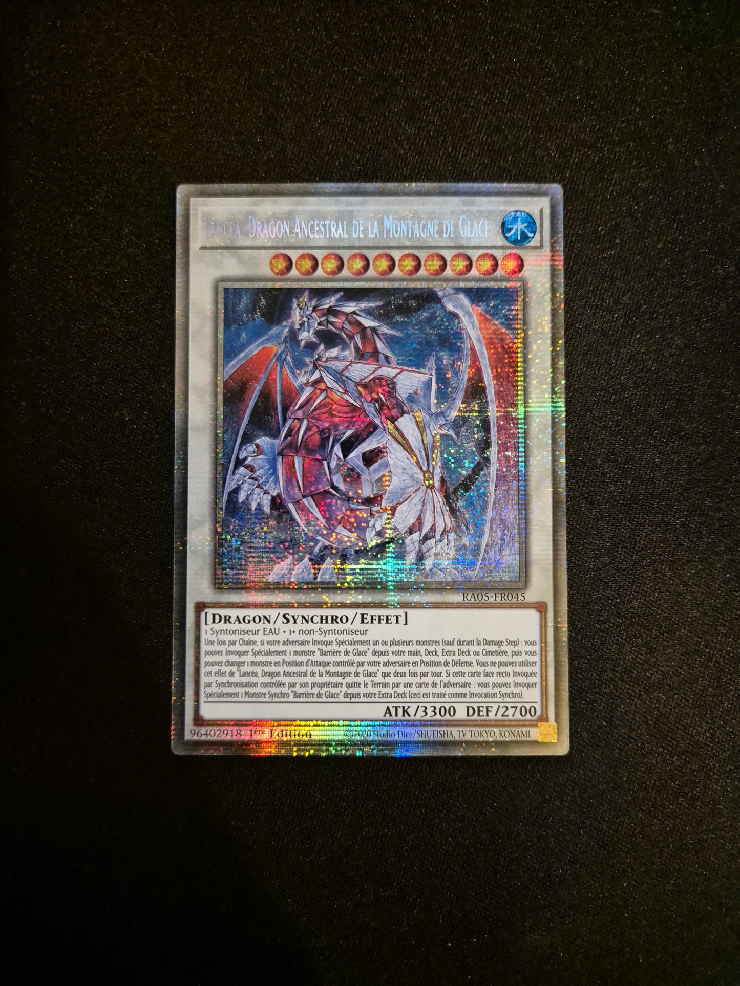 Carte Yu-Gi-Oh! Lancea Dragon Ancestral de la Montagne de Glace Starlight Rare RA05-FR045