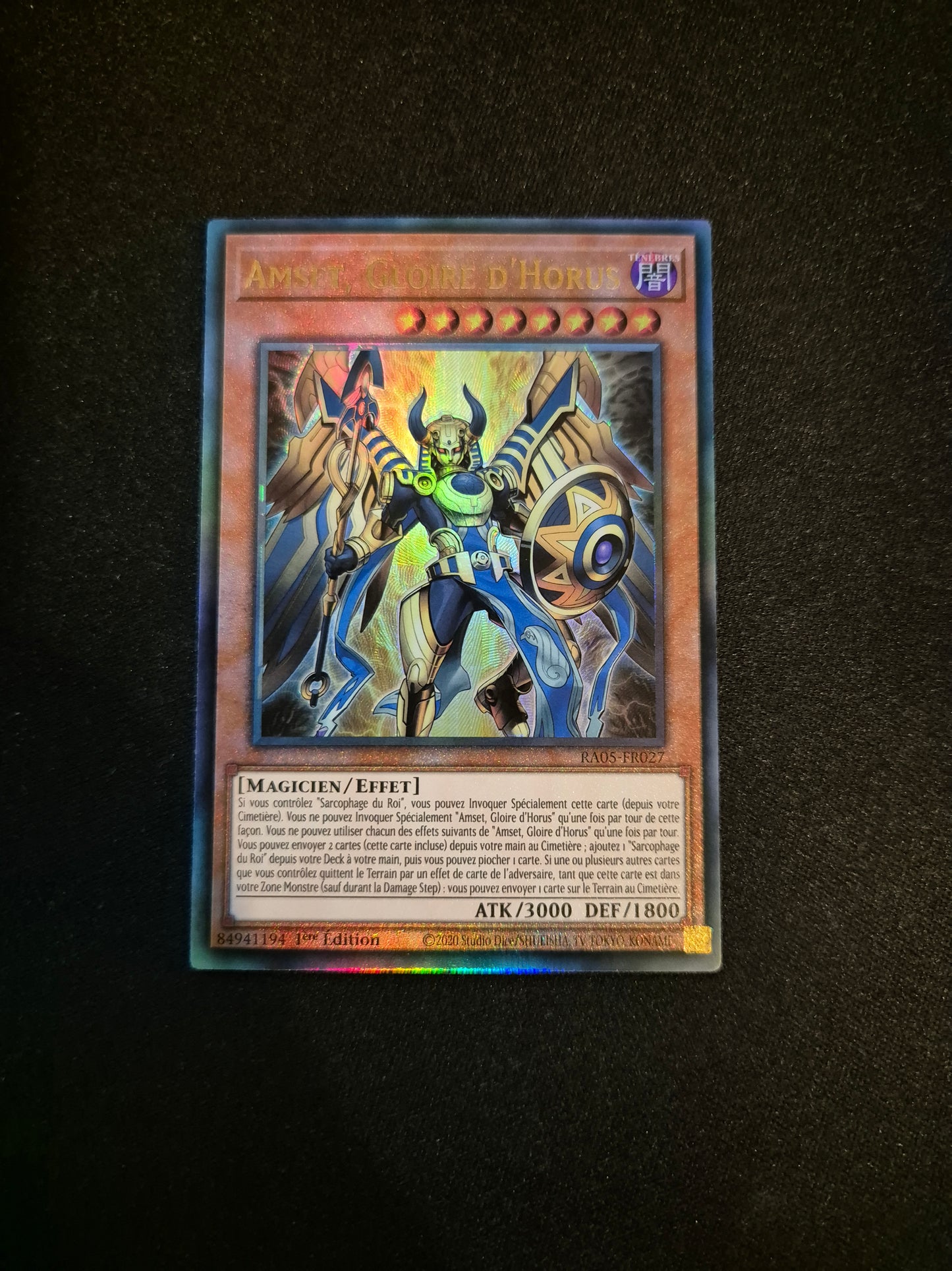 Carte Yu-Gi-Oh! Amset Gloire d'Horus Ultimate Rare RA05-FR027
