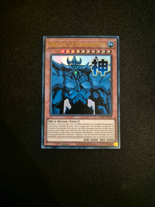 Carte Yu-Gi-Oh! Obélisk Le Tourmenteur ALT Stamped Ultra Rare RA05-FR129