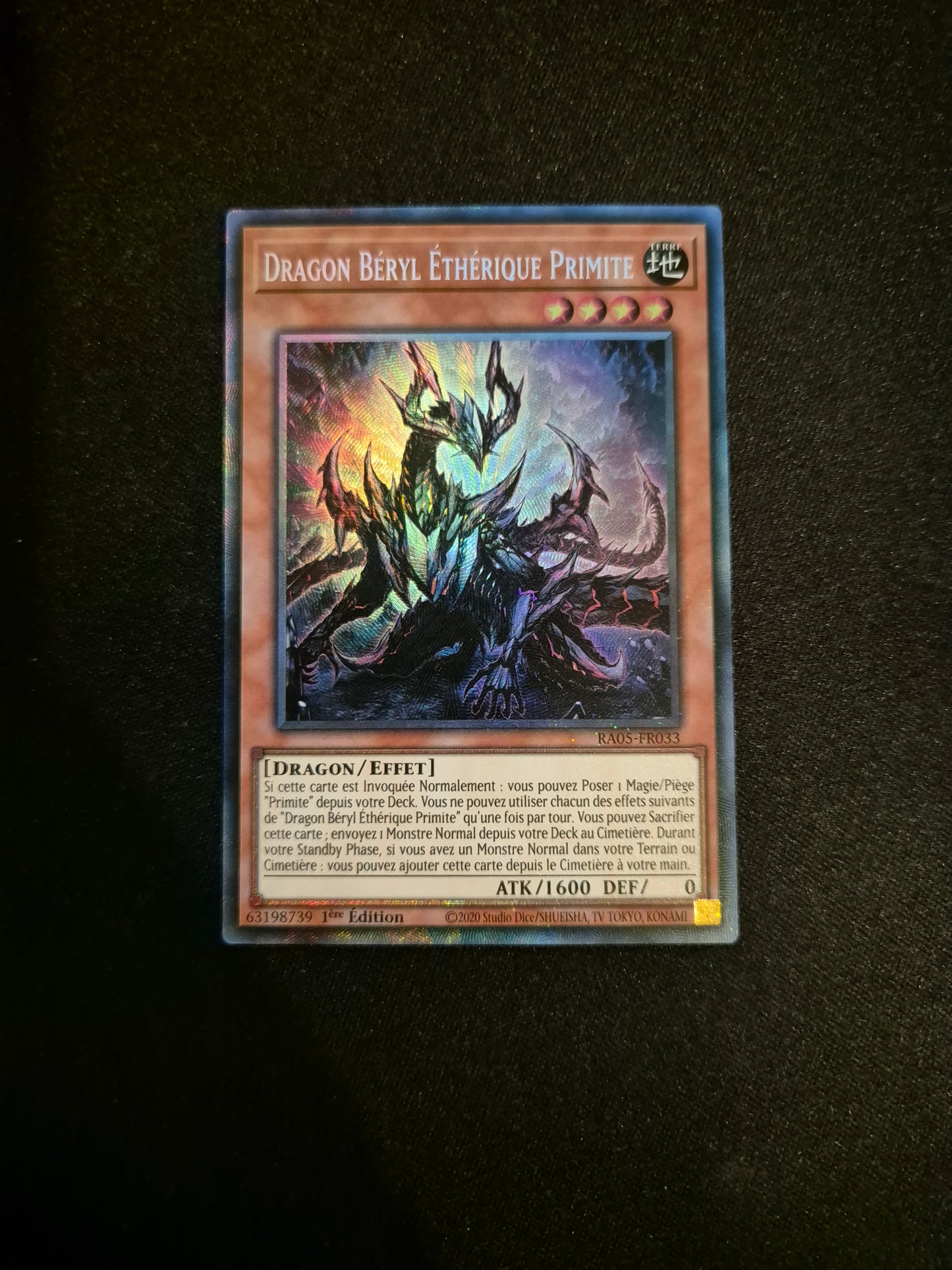 Carte Yu-Gi-Oh! Dragon Béryl Ethérique Primite Collector Rare RA05-FR033