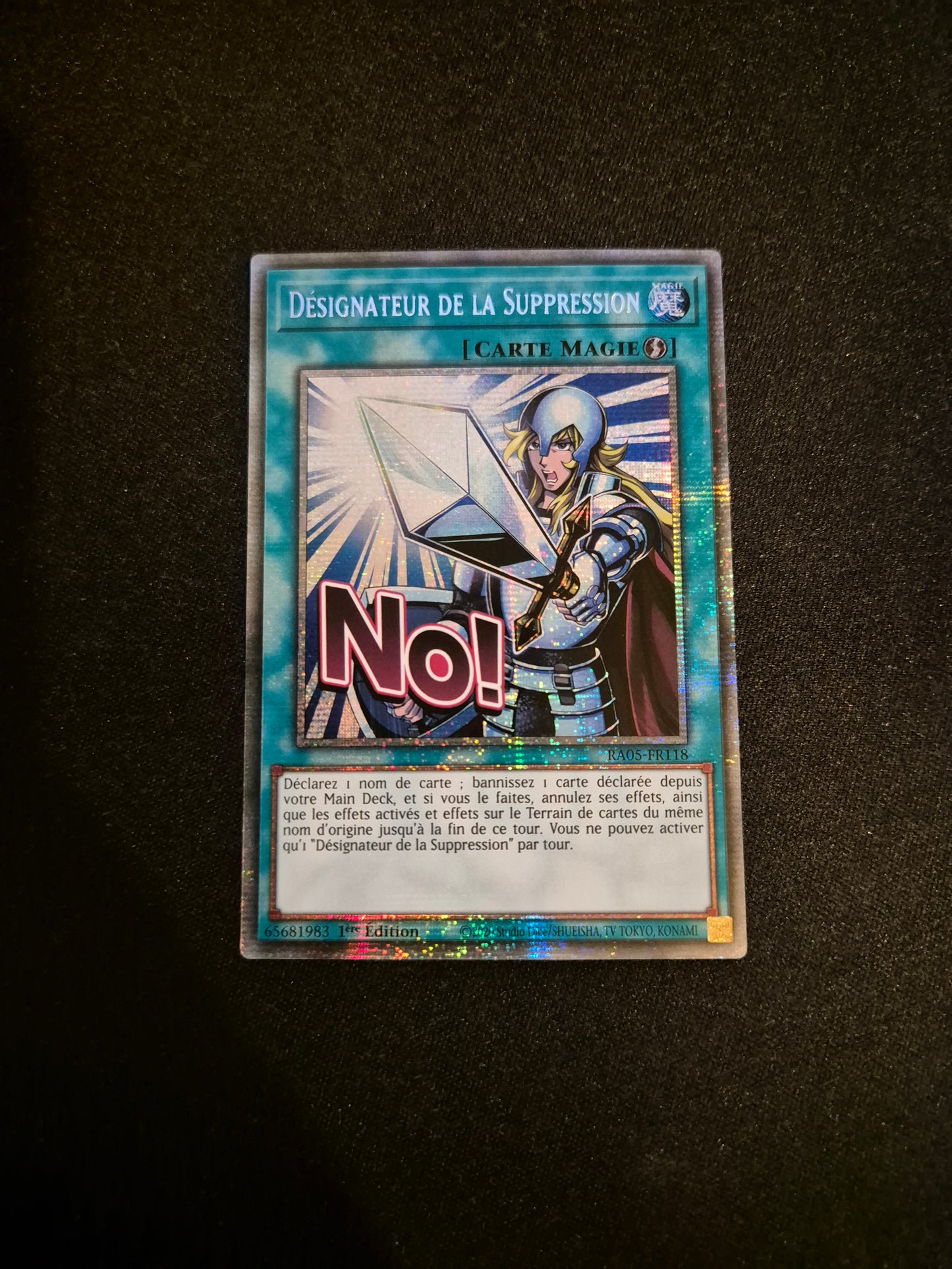 Carte Yu-Gi-Oh! Désignateur de la Suppression ALT Stamped Starlight Rare RA05-FR118