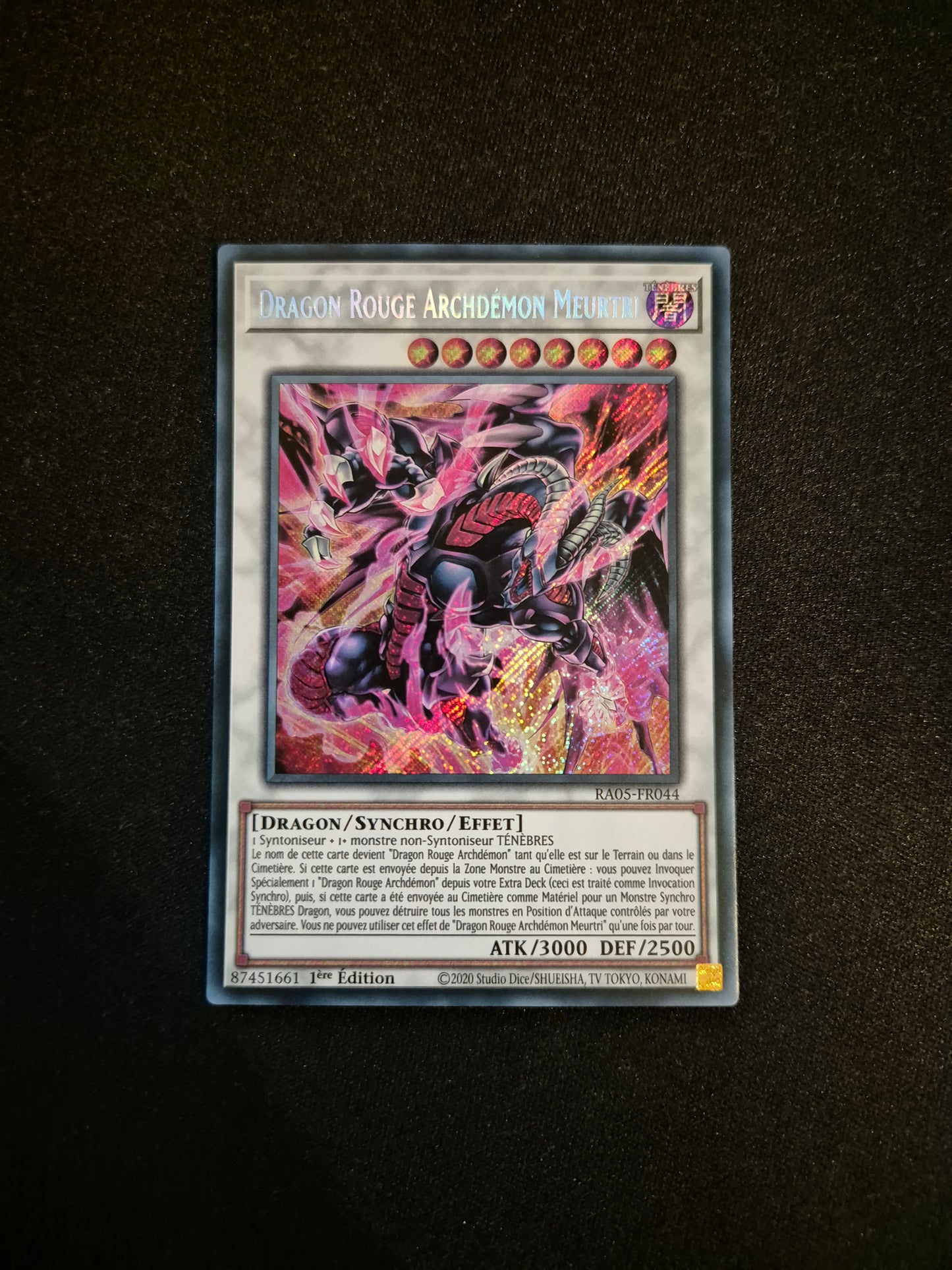 Carte Yu-Gi-Oh! Dragon Rouge Archdemon Meurtri Secret Rare RA05-FR044