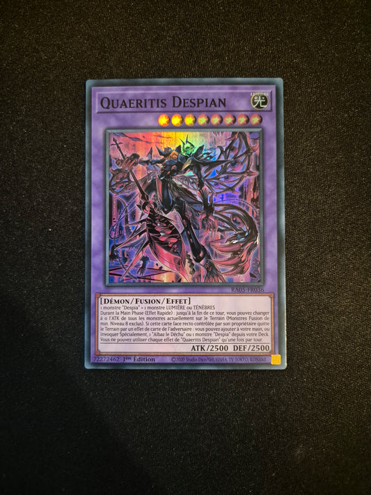 Carte Yu-Gi-Oh! Quaeritis Despian Super Rare RA05-FR036