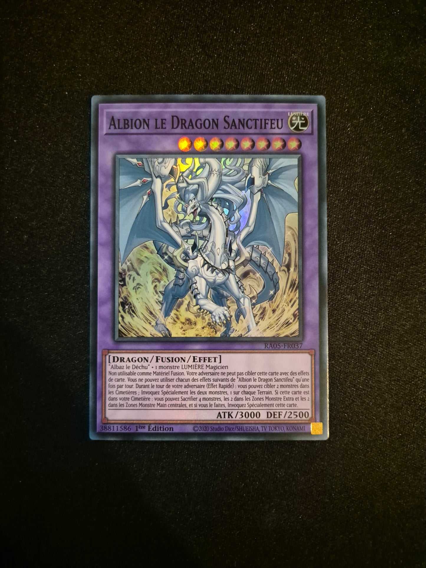 Carte Yu-Gi-Oh! Albion Le Dragon Sanctifeu Super Rare RA05-FR037