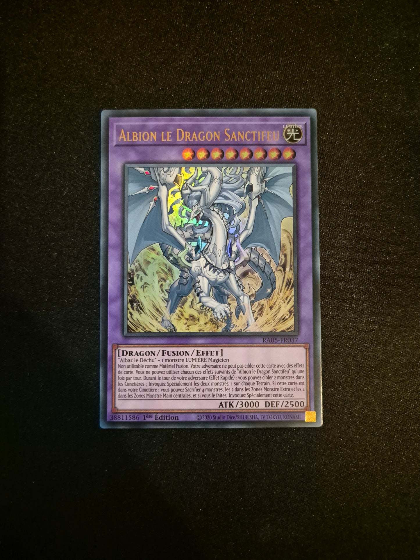 Carte Yu-Gi-Oh! Albion Le Dragon Sanctifeu Ultra Rare RA05-FR037