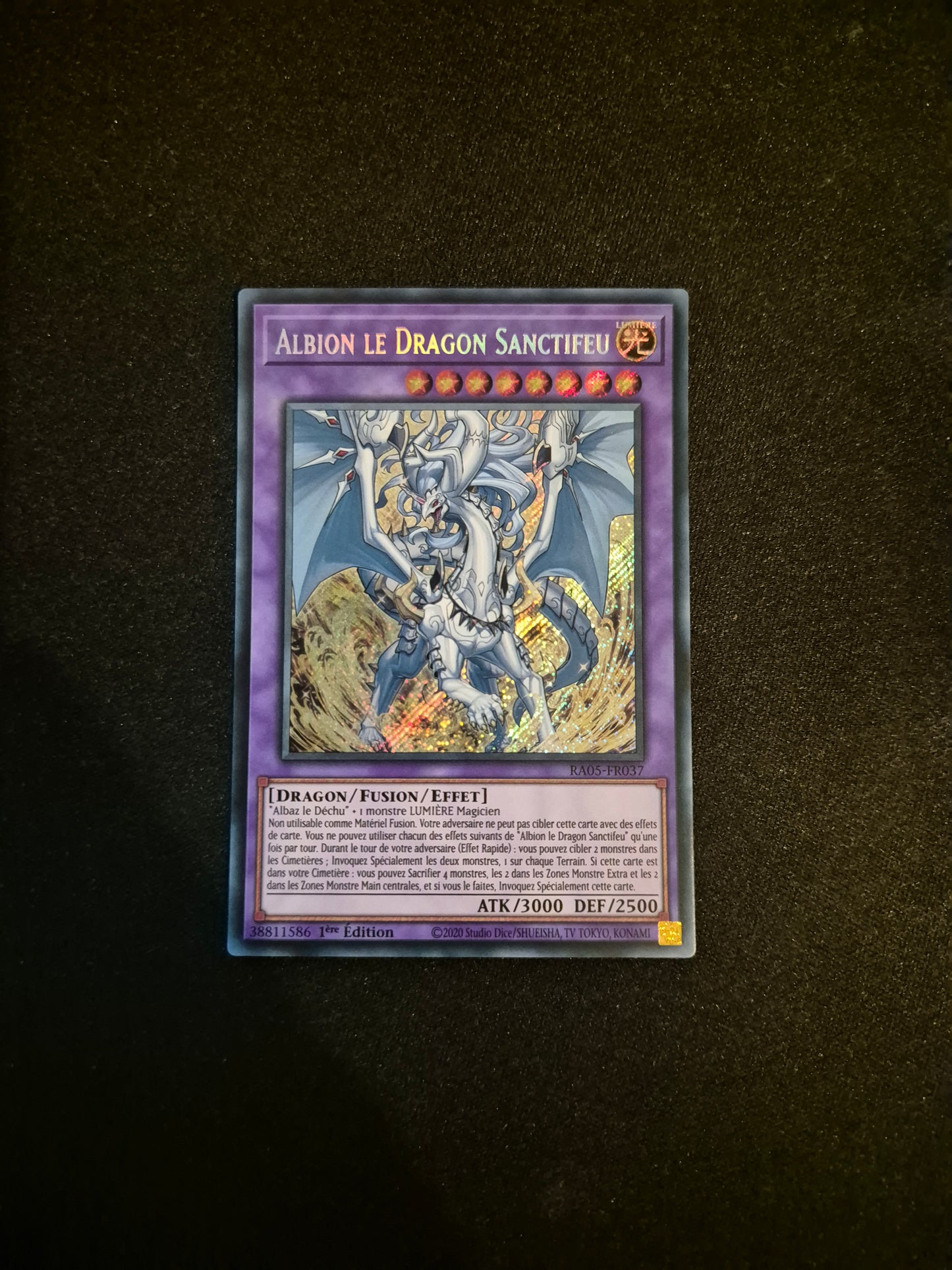 Carte Yu-Gi-Oh! Albion le Dragon Sanctifeu Secret Rare RA05-FR037